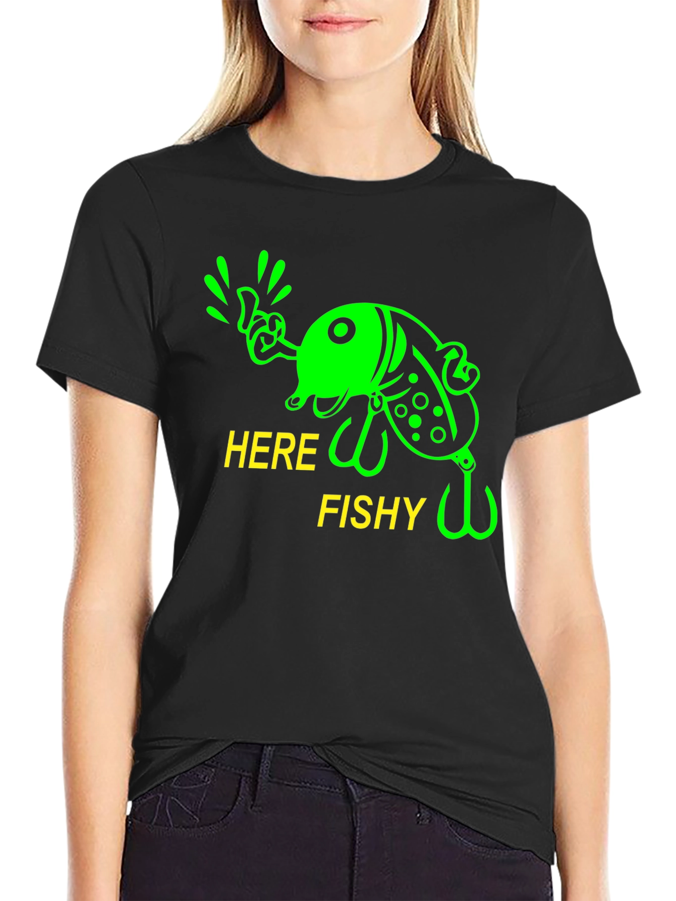 Here Fishy T-Shirt - Funny Fishing Tee