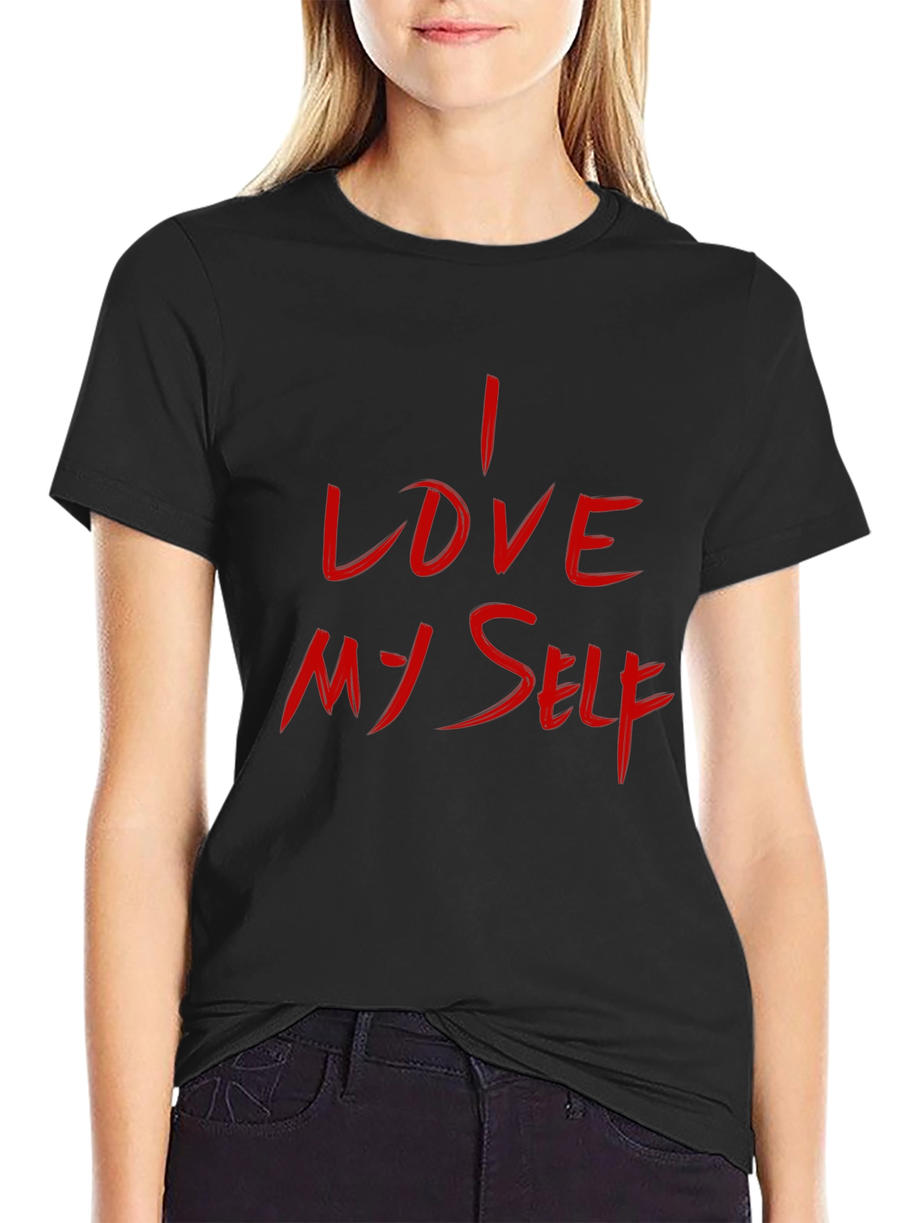 I LOVE MYSELF Black Tee - Mens Graphic T-Shirt