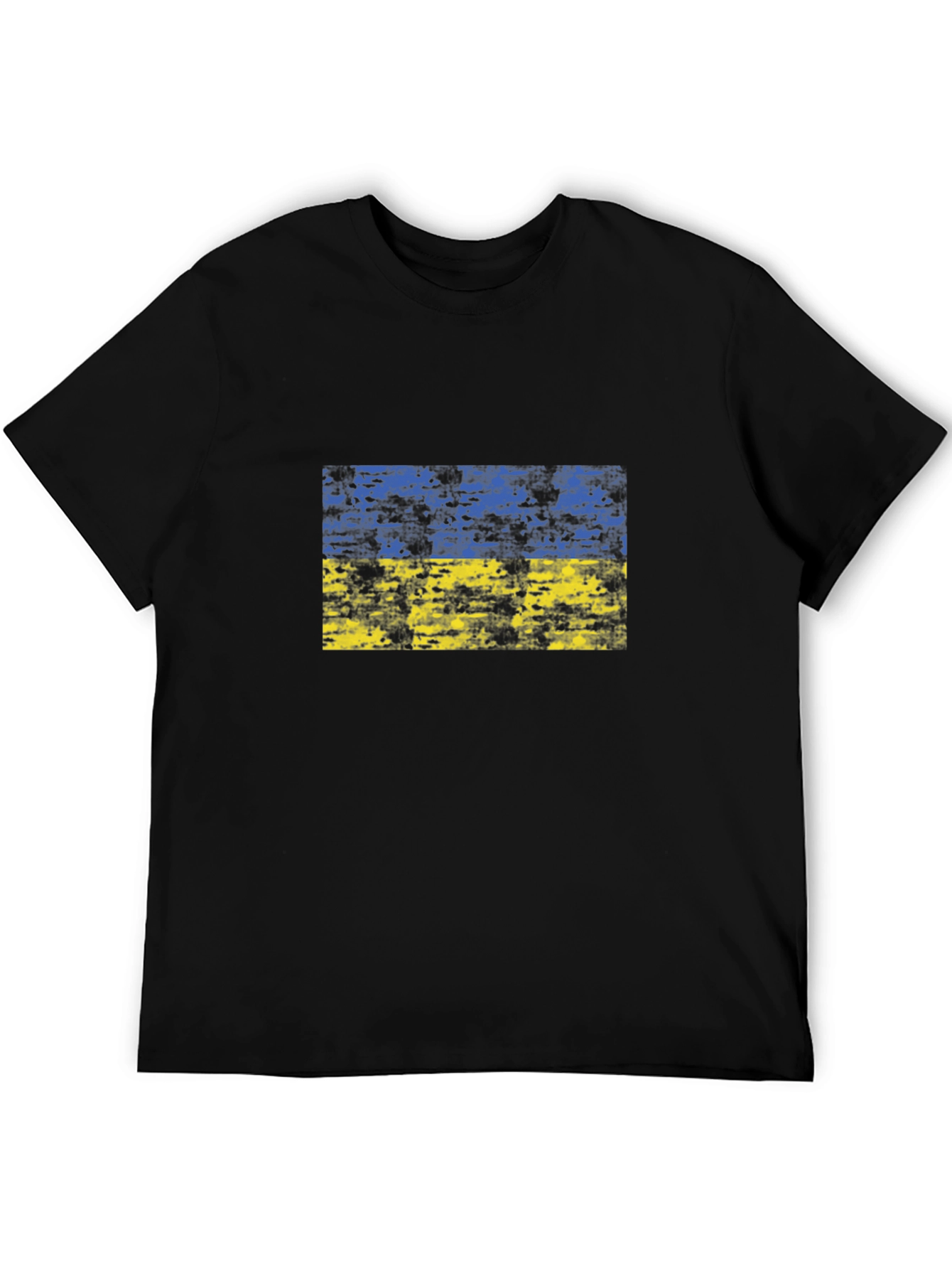 Ukraine Flag Black T-Shirt Support