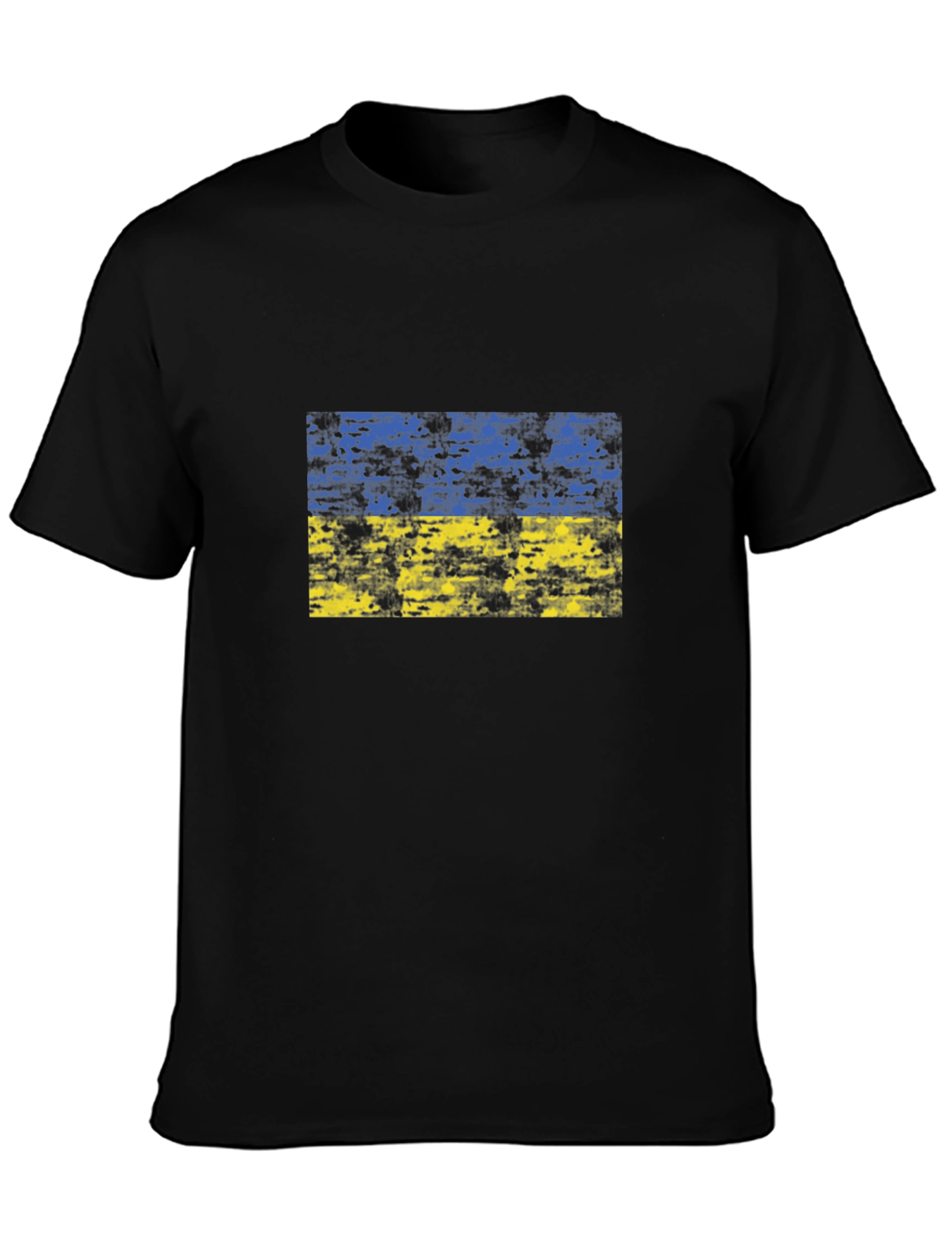 Ukraine Flag Black T-Shirt Support
