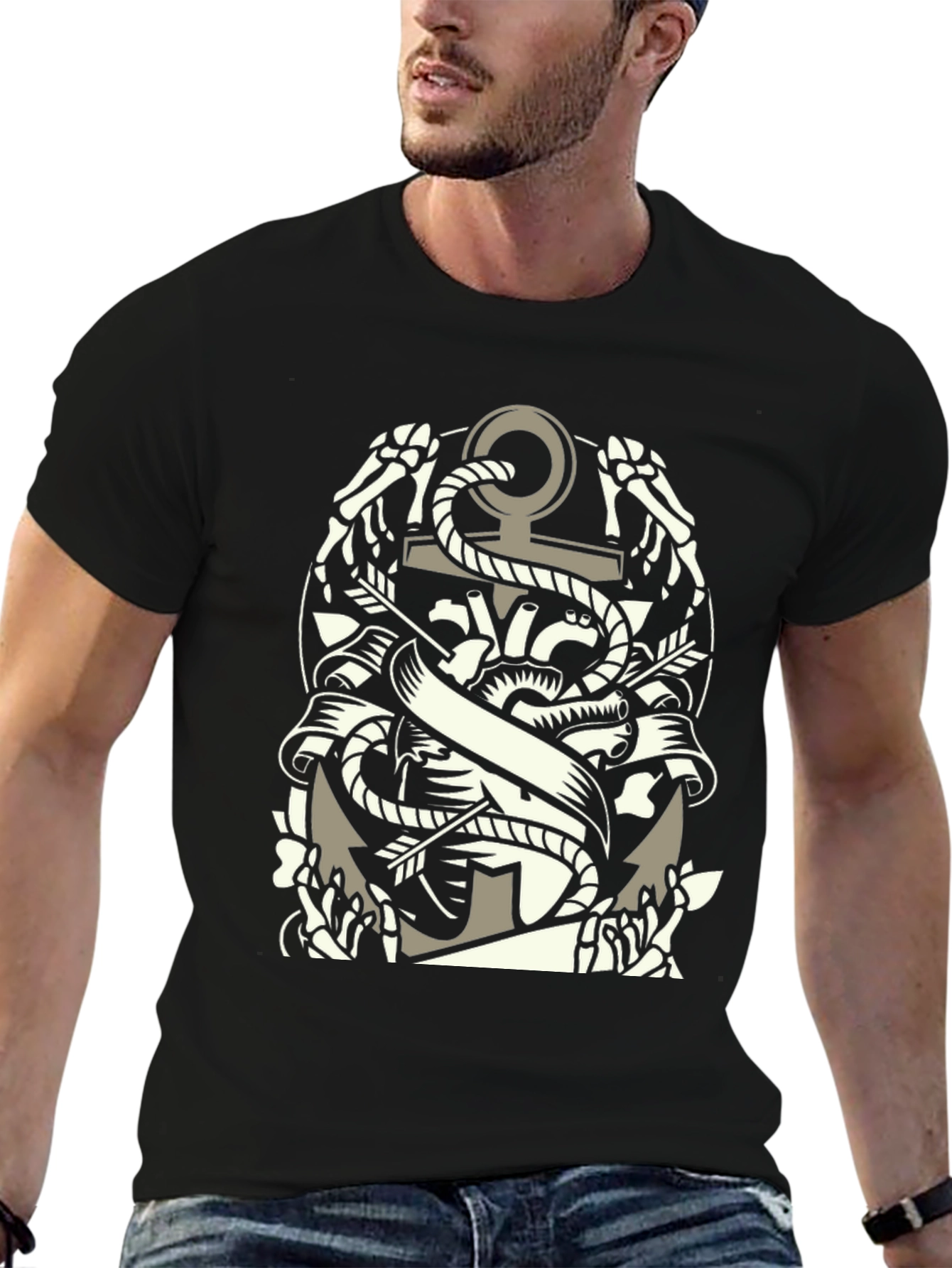 Anchor & Bones Graphic Tee - Classic Black
