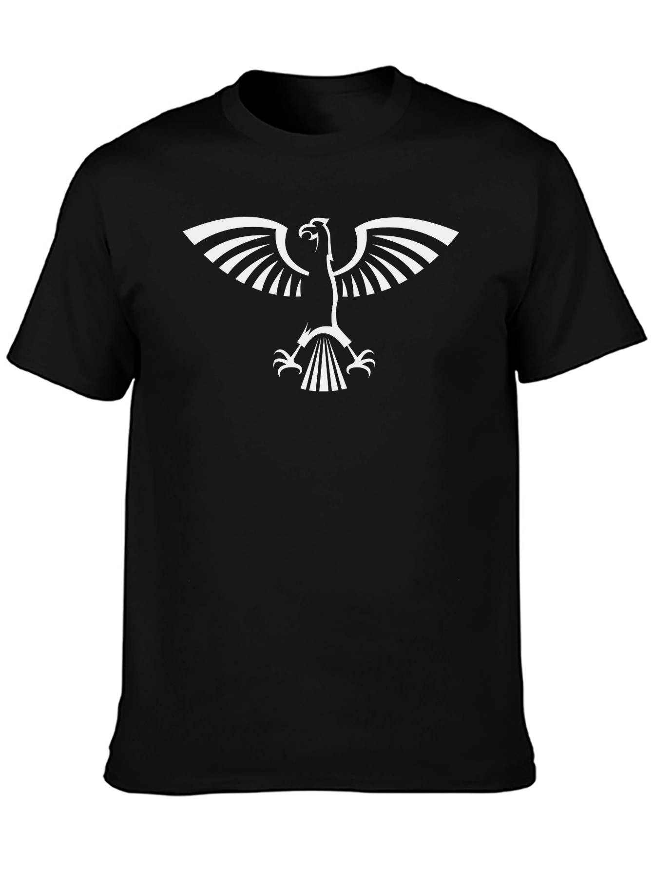 Black T-Shirt with Eagle Print - Stylish Casual Wear