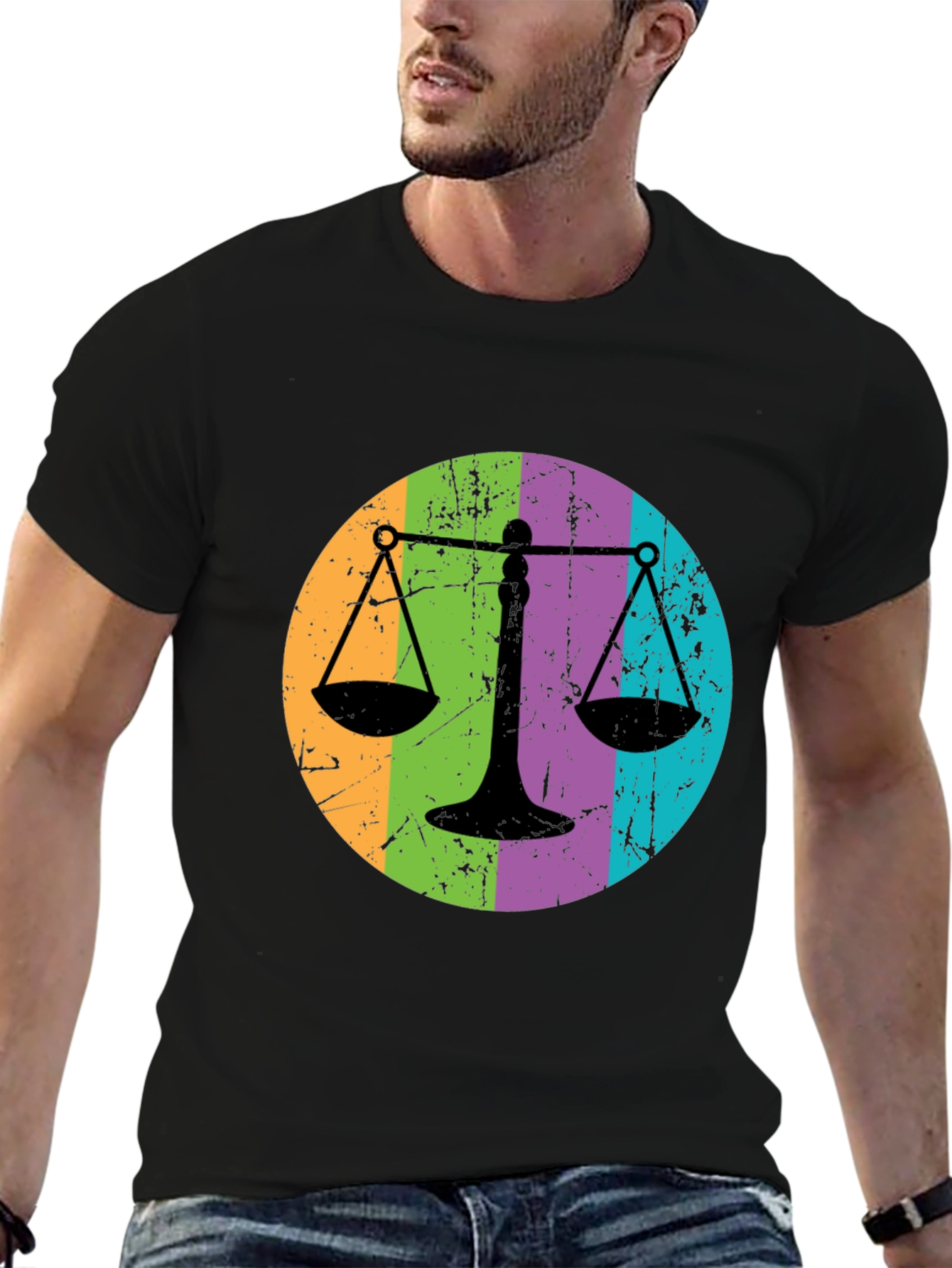 Scales of Justice Graphic Tee - Balance and Style