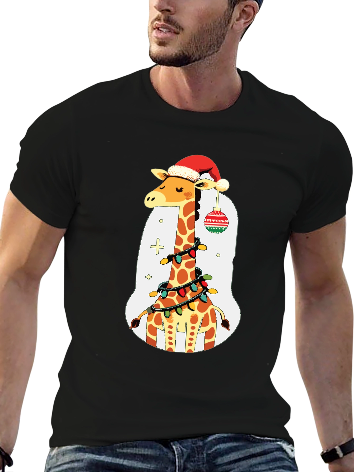 Festive Giraffe Christmas T-Shirt