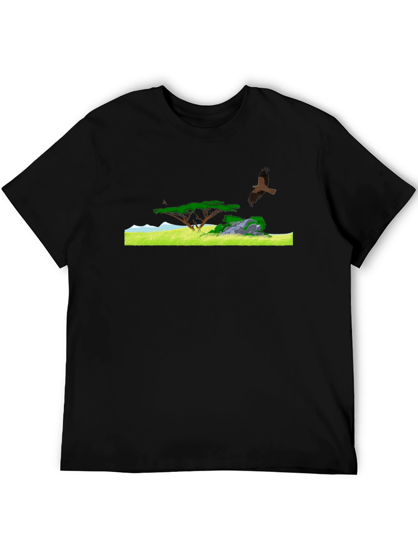 Nature Landscape Graphic Tee - Black T-Shirt