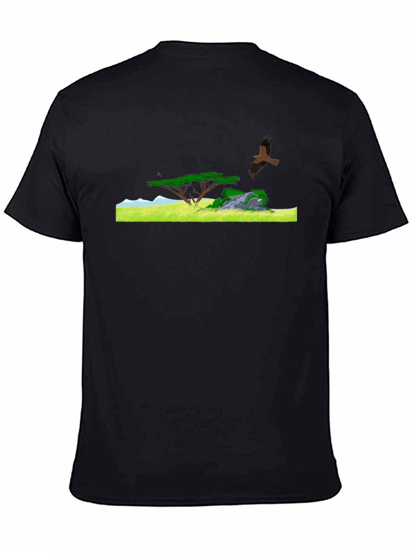 Nature Landscape Graphic Tee - Black T-Shirt