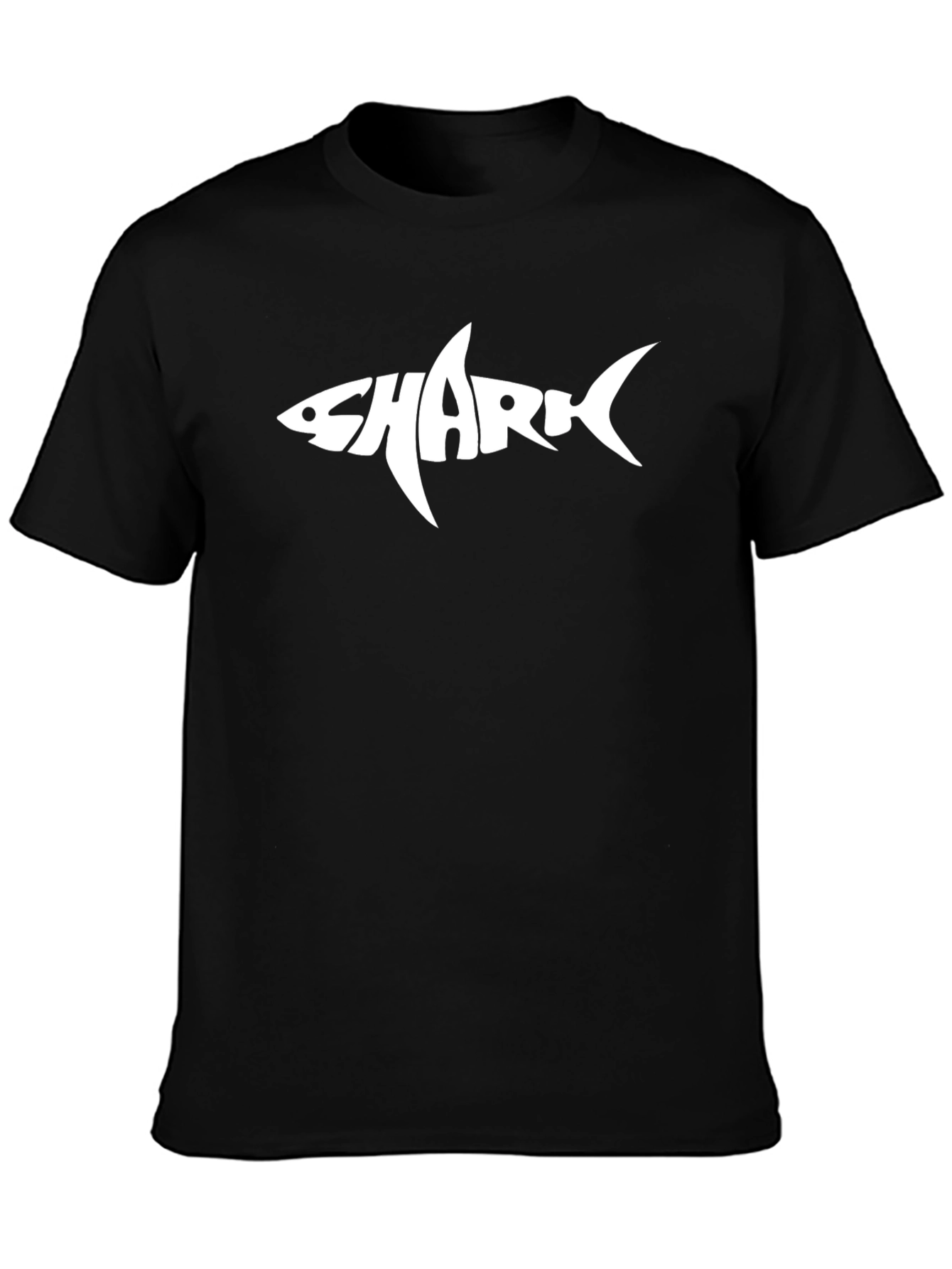 Shark Word Art T-Shirt - Black Mens