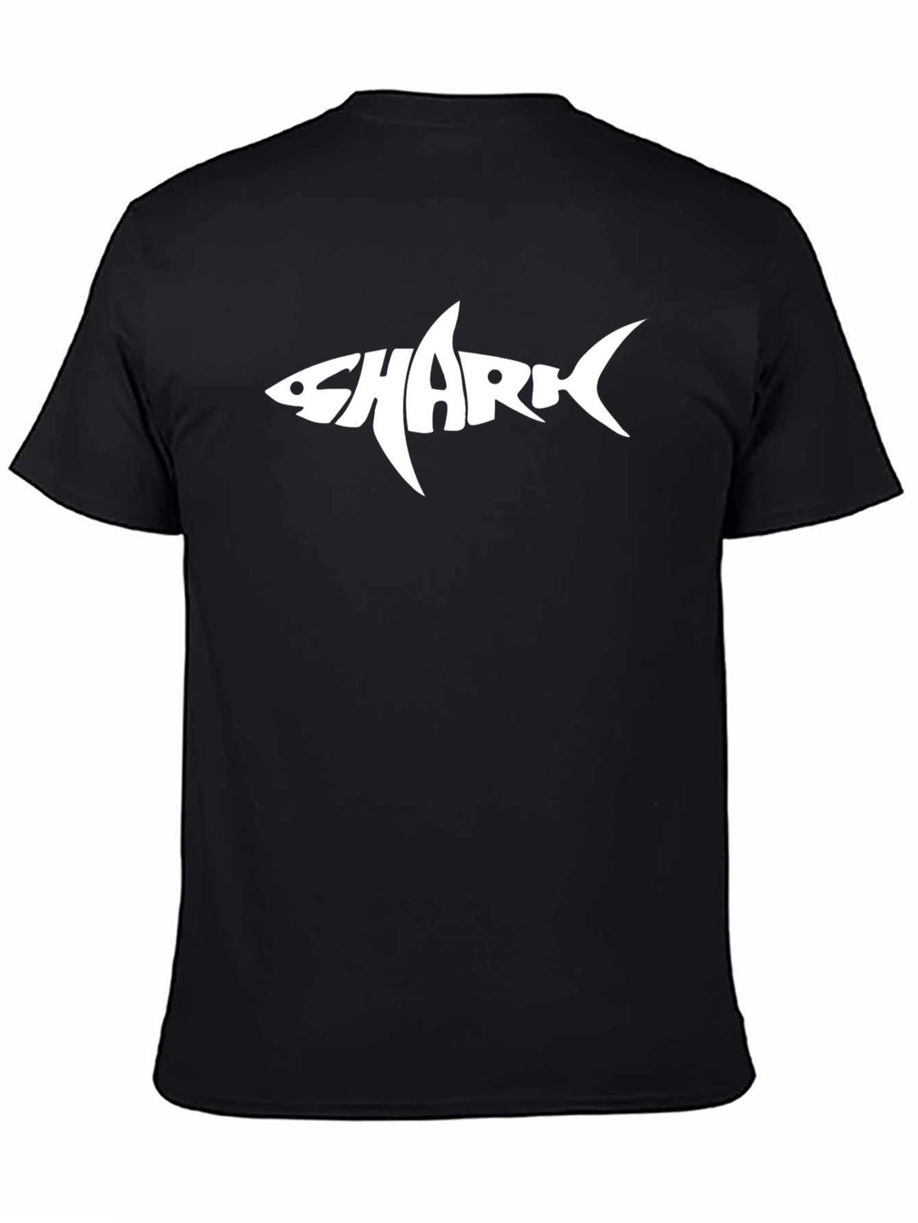Shark Word Art T-Shirt - Black Mens