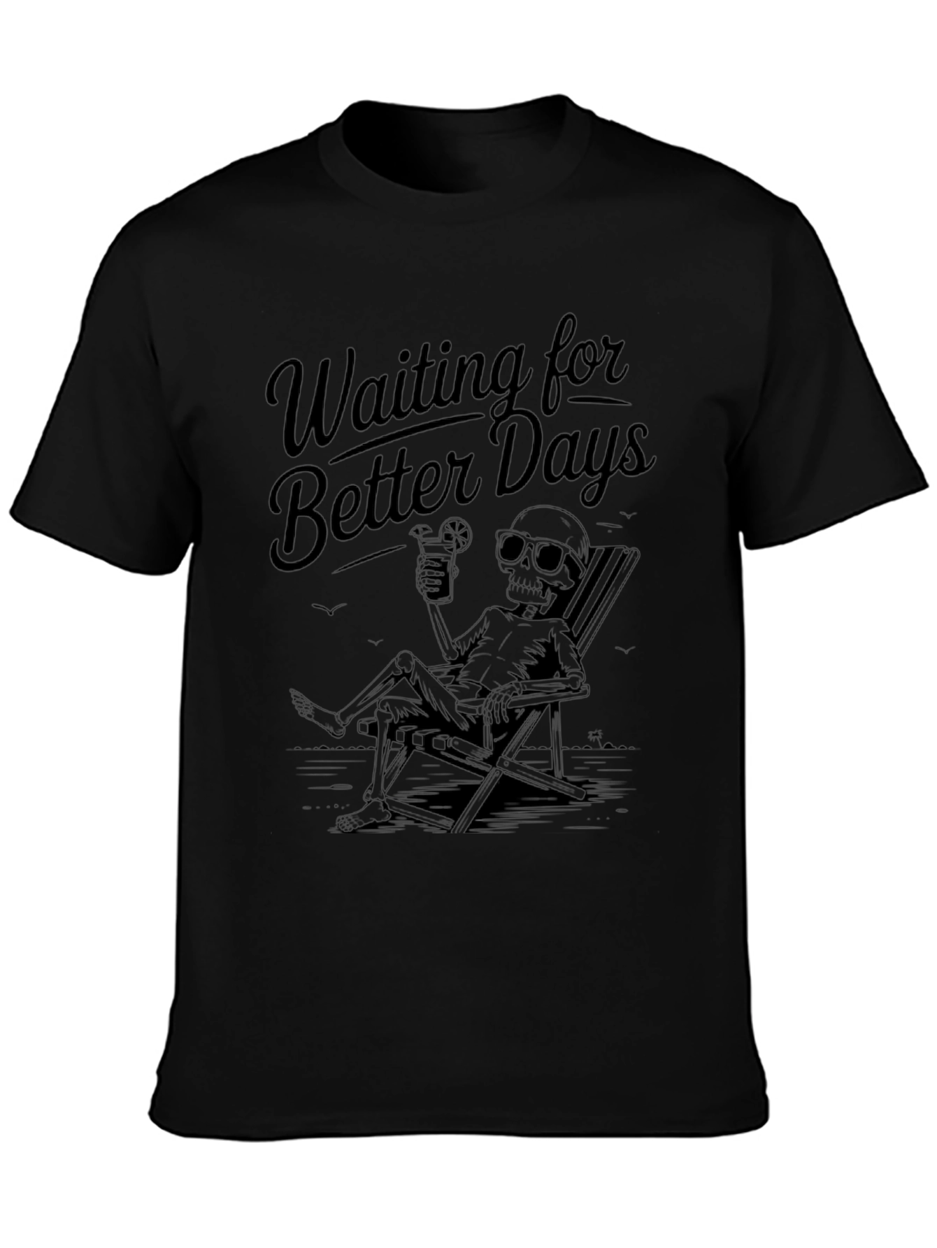 Waiting for Better Days Black Graphic T-Shirt