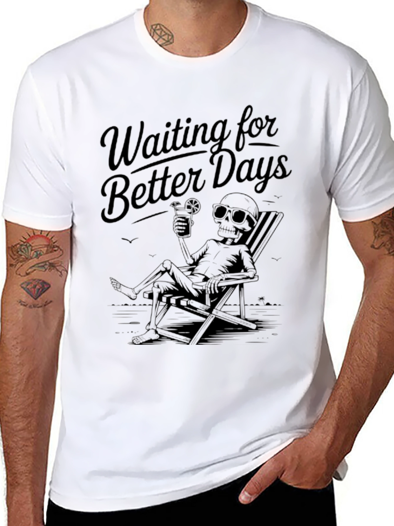 Waiting for Better Days Black Graphic T-Shirt