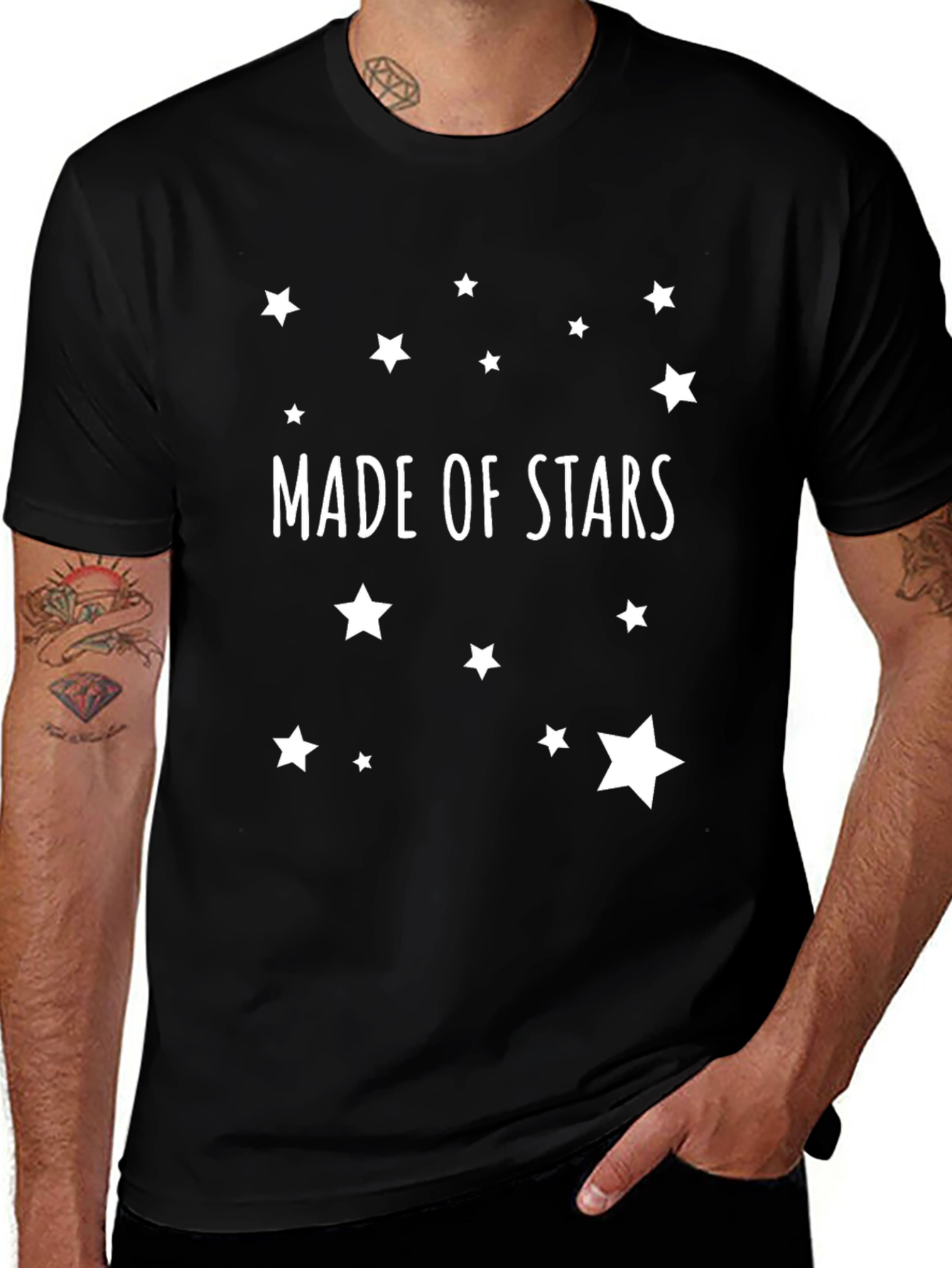 Made of Stars Graphic T-Shirt - Black Cotton Tee