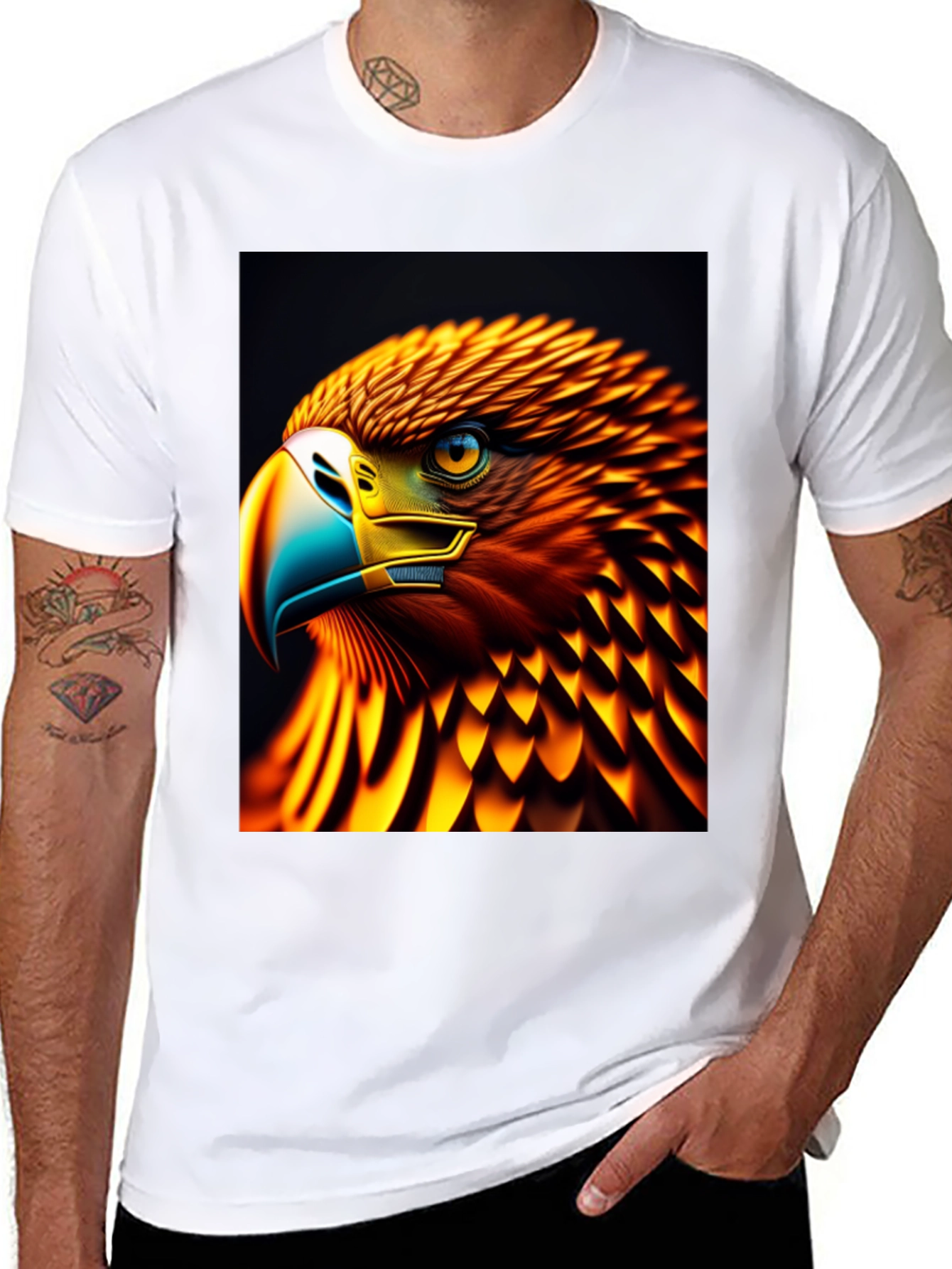 Fiery Eagle Graphic Tee - Bold Style