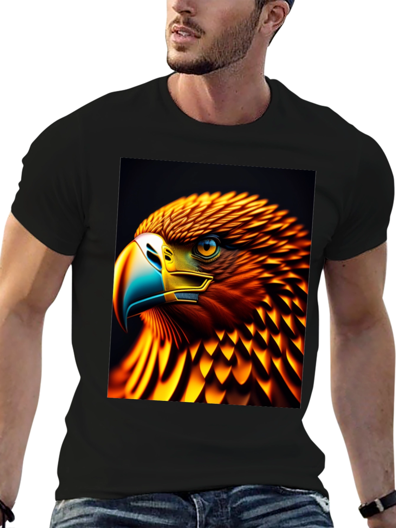 Fiery Eagle Graphic Tee - Bold Style