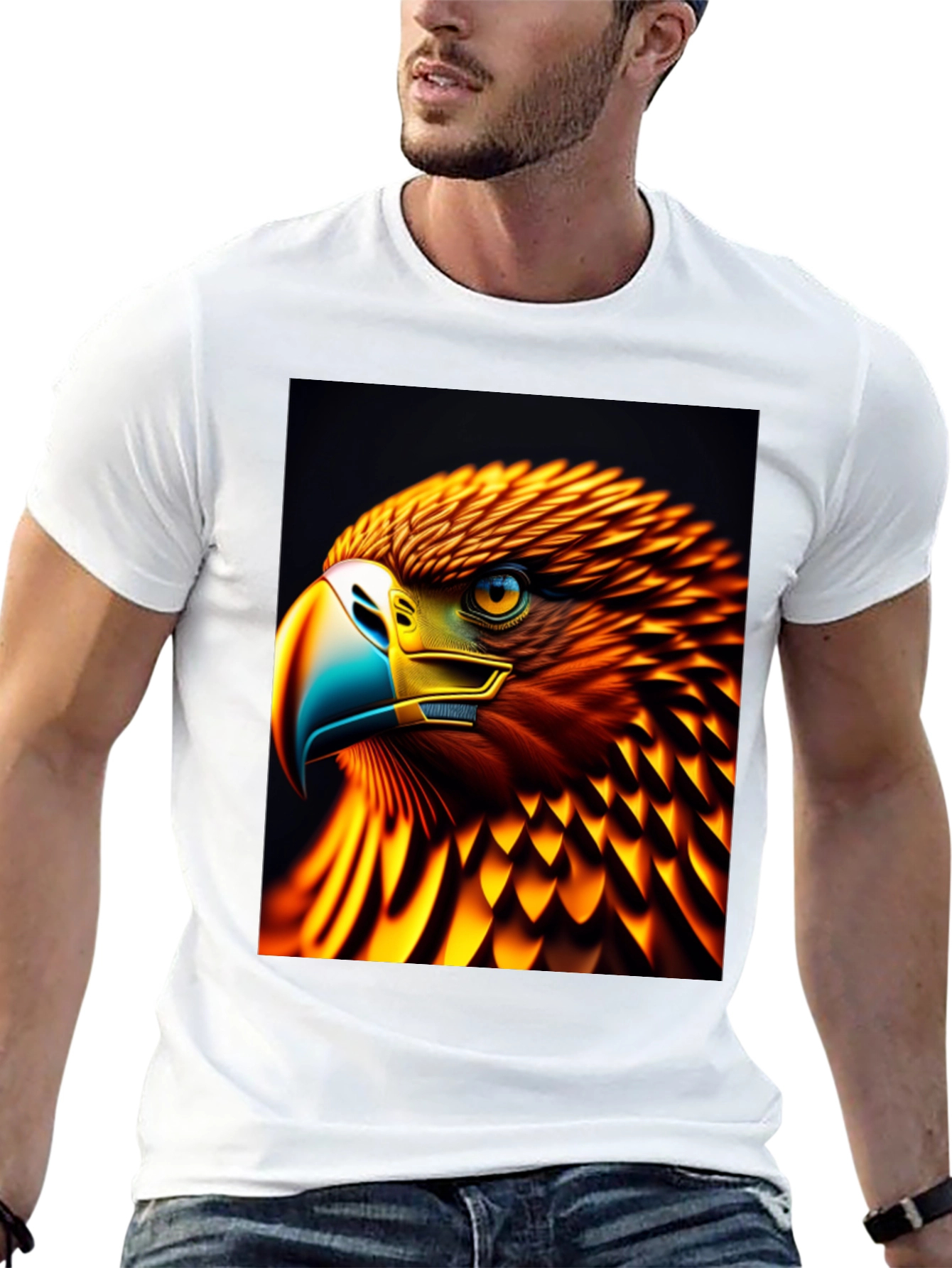 Fiery Eagle Graphic Tee - Bold Style