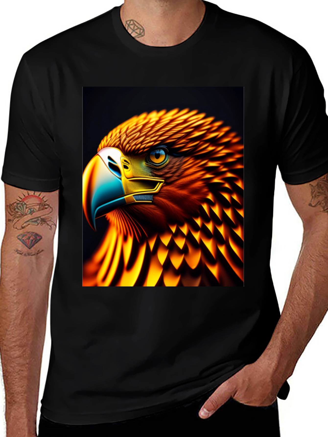 Fiery Eagle Graphic Tee - Bold Style