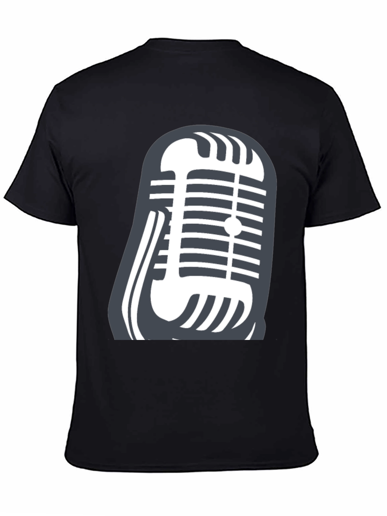Retro Microphone Graphic Tee - Classic Vocal Style