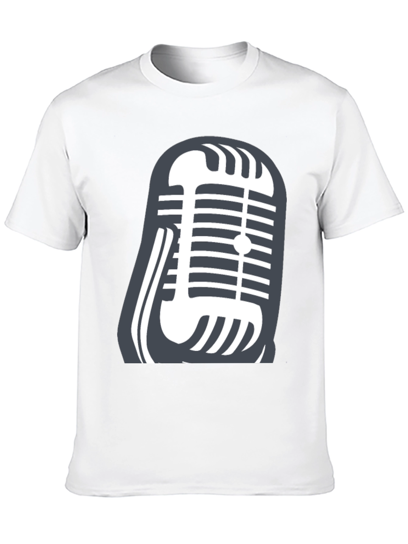 Retro Microphone Graphic Tee - Classic Vocal Style