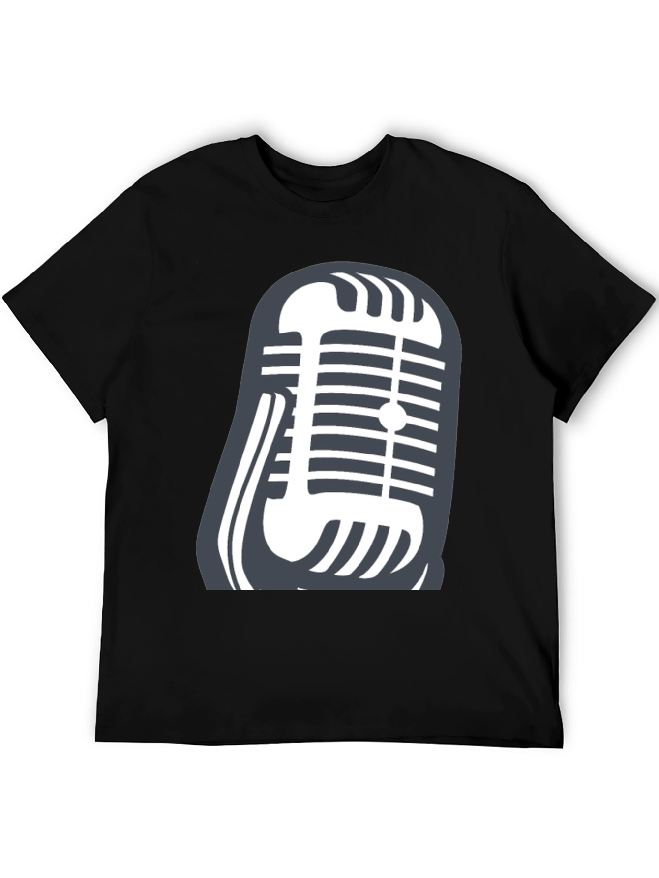 Retro Microphone Graphic Tee - Classic Vocal Style