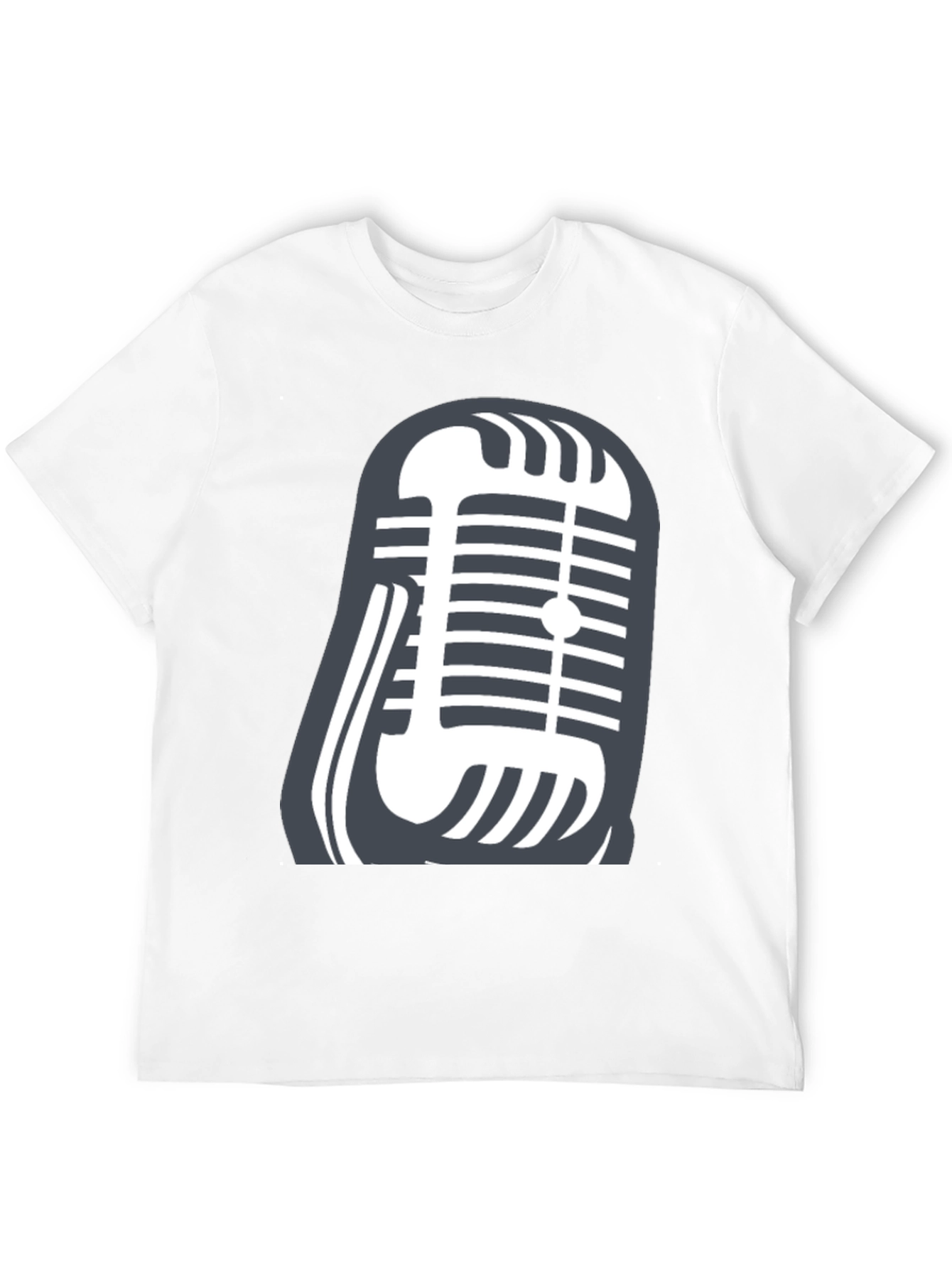 Retro Microphone Graphic Tee - Classic Vocal Style