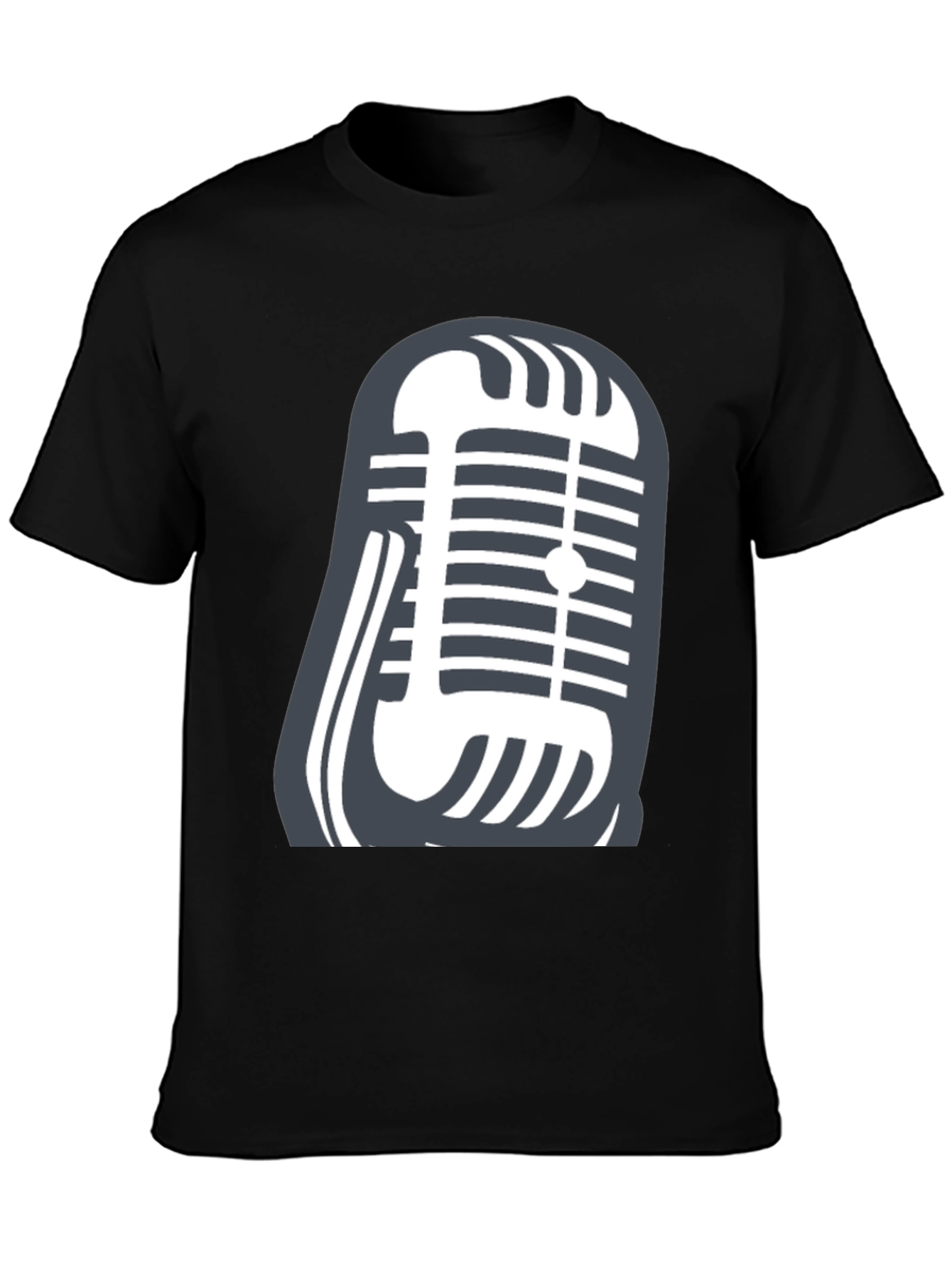Retro Microphone Graphic Tee - Classic Vocal Style