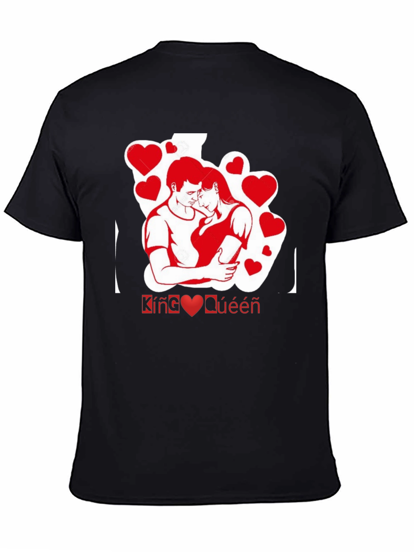 King & Queen Couple Matching Black T-Shirt