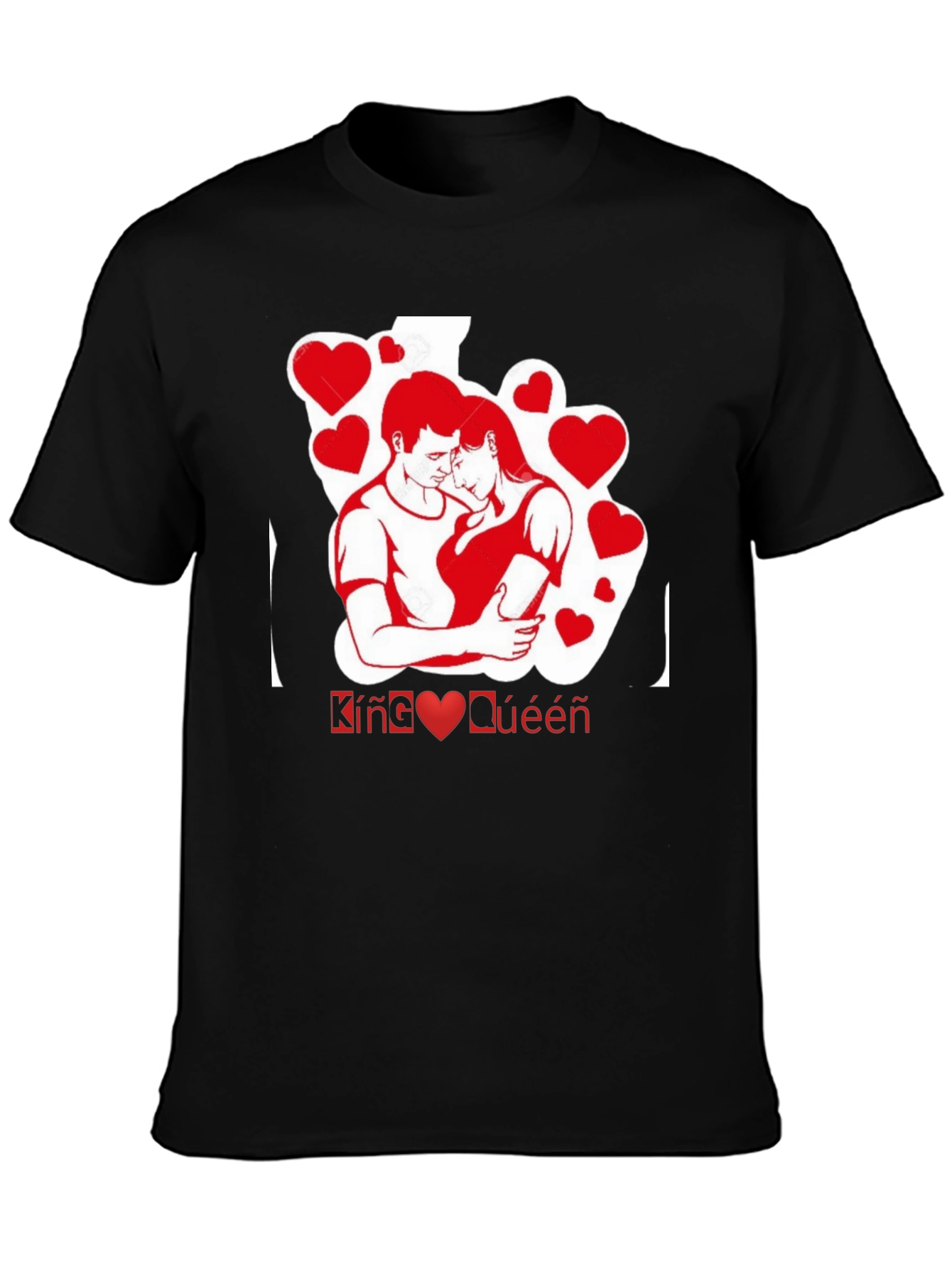 King & Queen Couple Matching Black T-Shirt