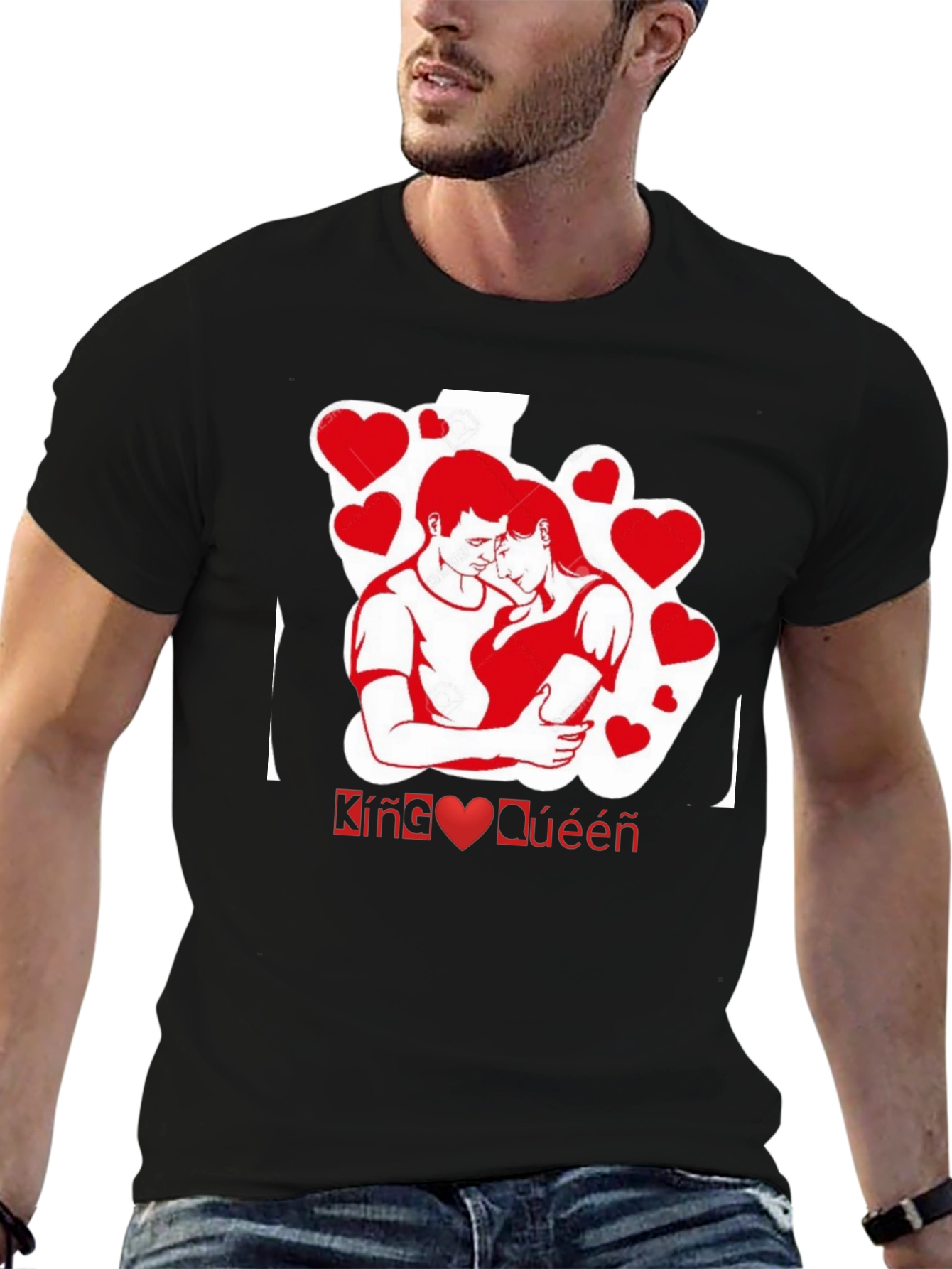 King & Queen Couple Matching Black T-Shirt