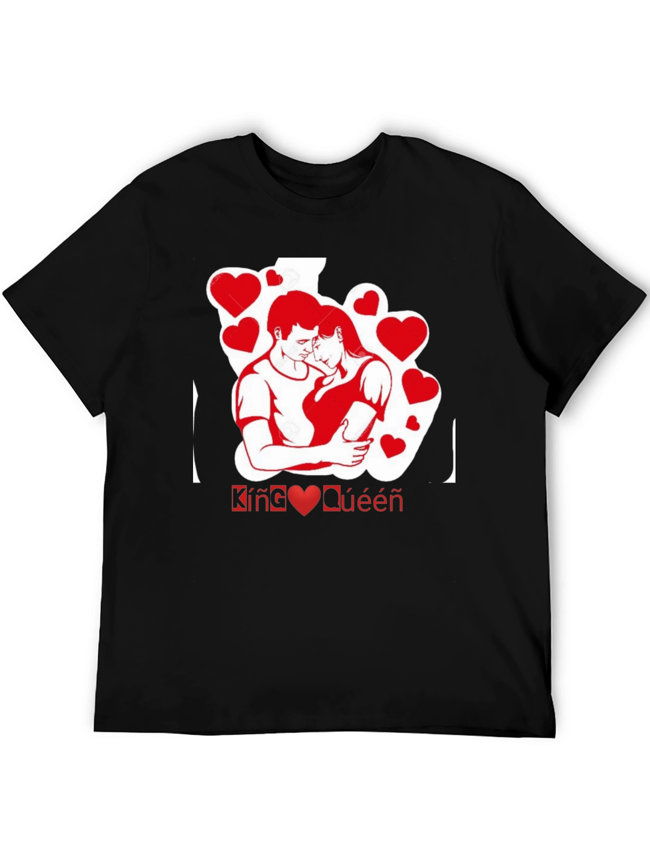 King & Queen Couple Matching Black T-Shirt
