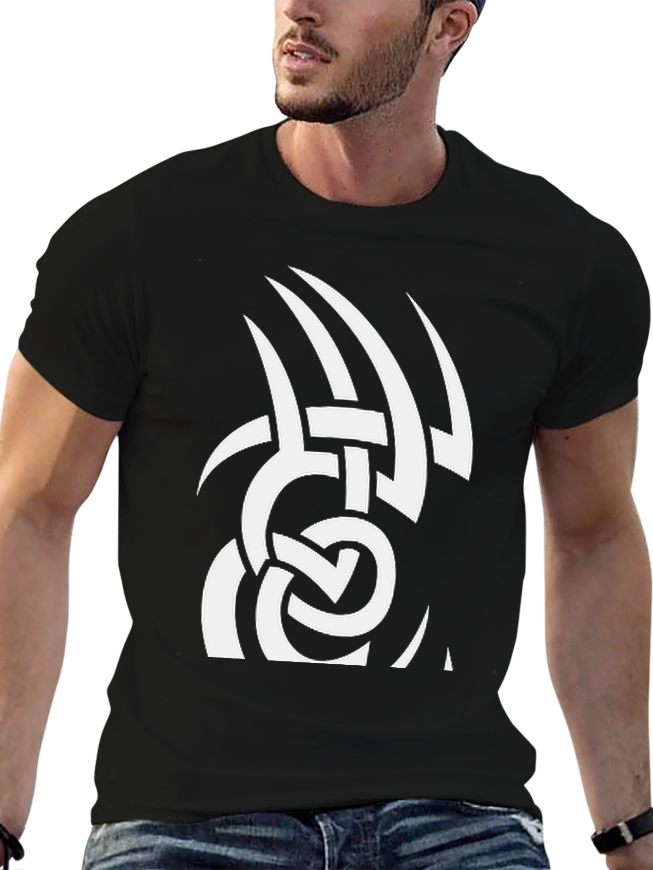 Tribal Tattoo Graphic Black Tee