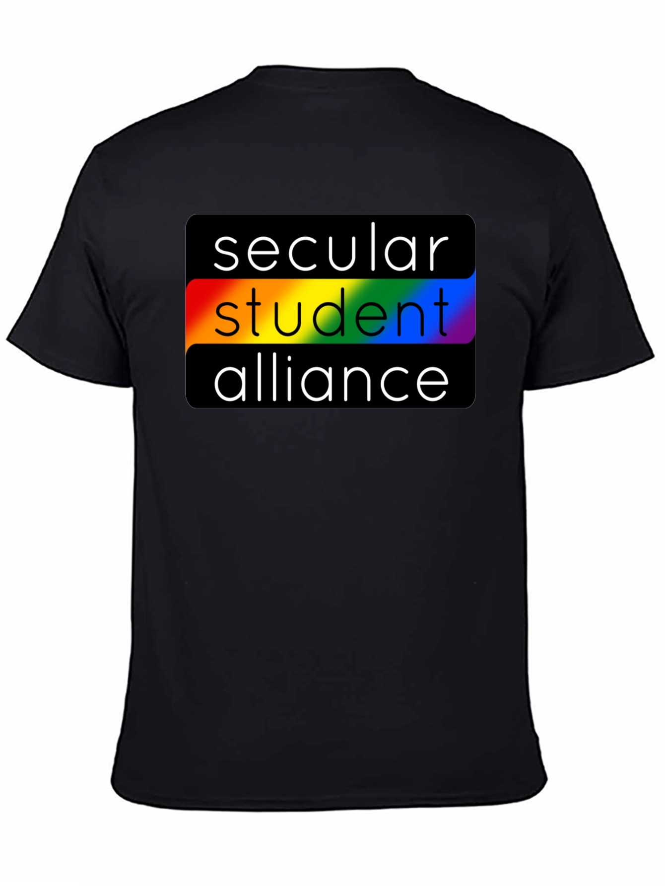 Secular Student Alliance Rainbow Pride Black T-Shirt