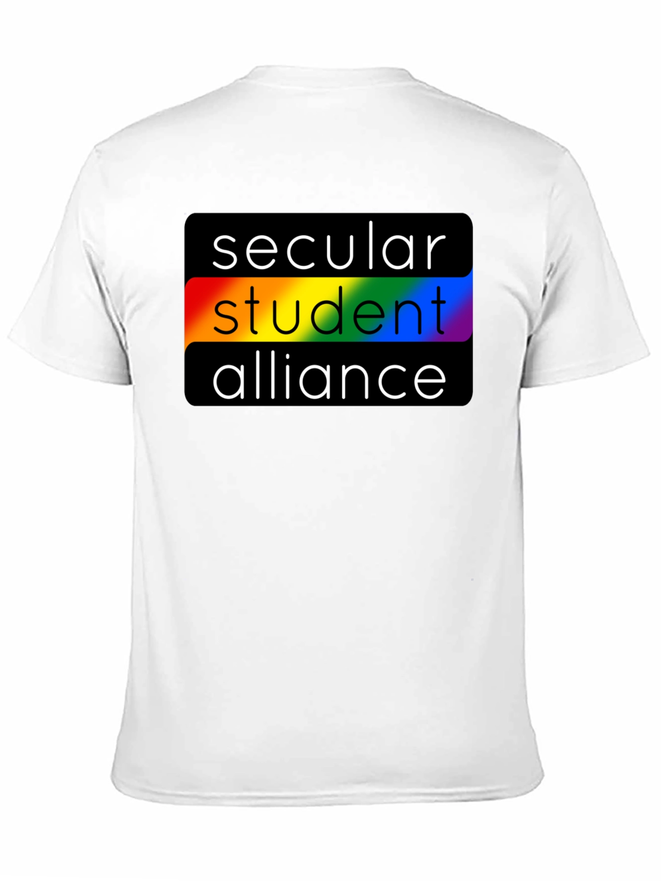Secular Student Alliance Rainbow Pride Black T-Shirt