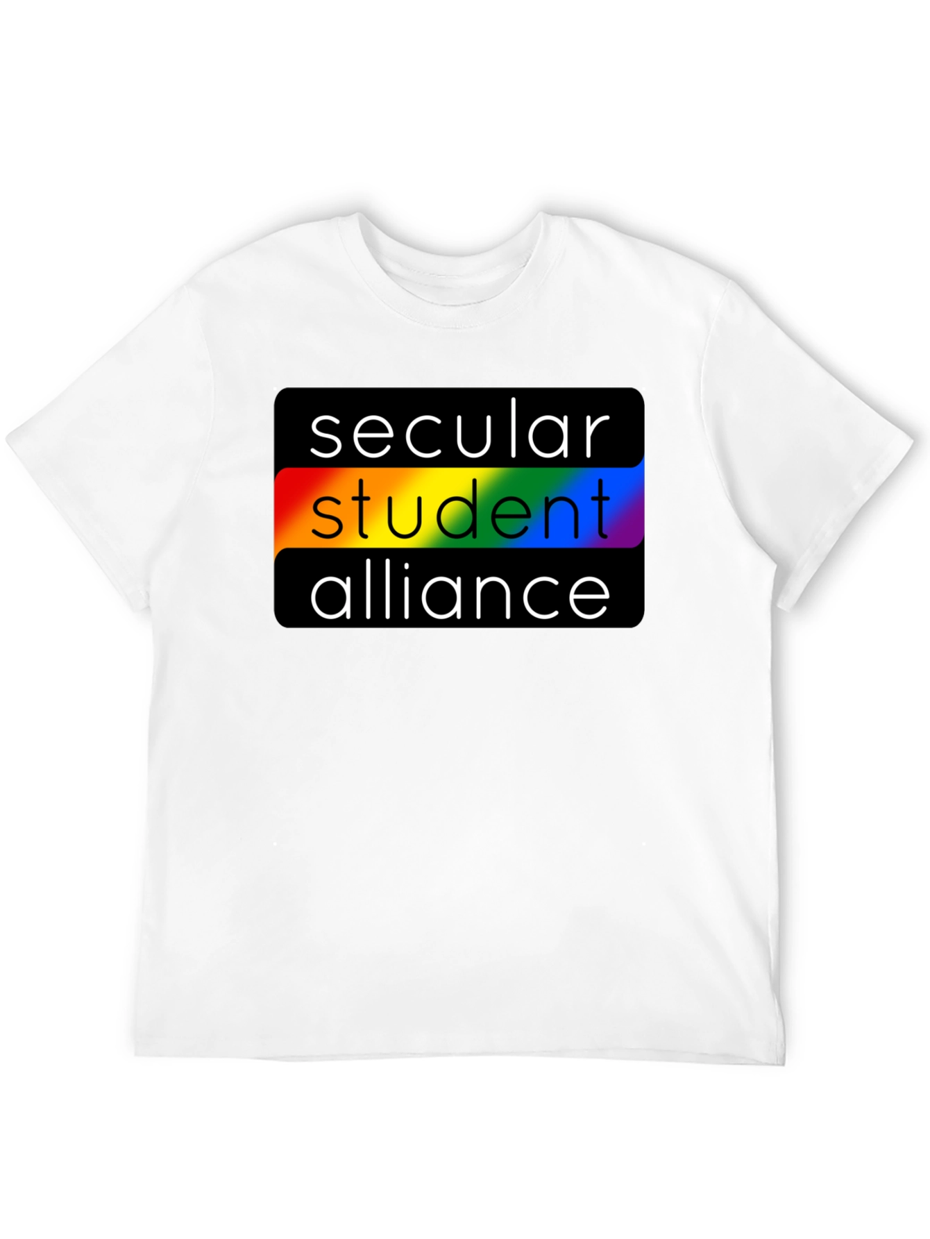 Secular Student Alliance Rainbow Pride Black T-Shirt
