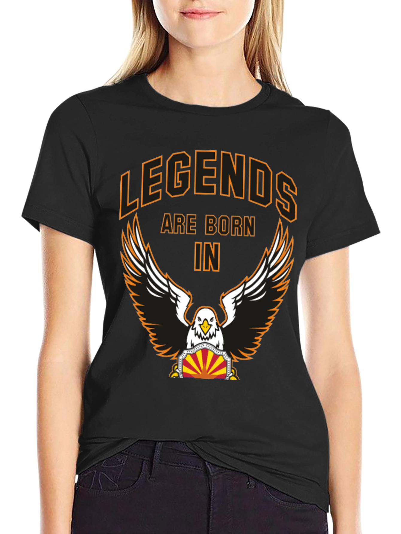 Legends Are Born In Graphic Tee - Black