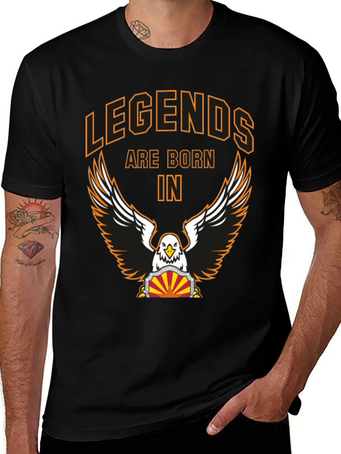 Legends Are Born In Graphic Tee - Black