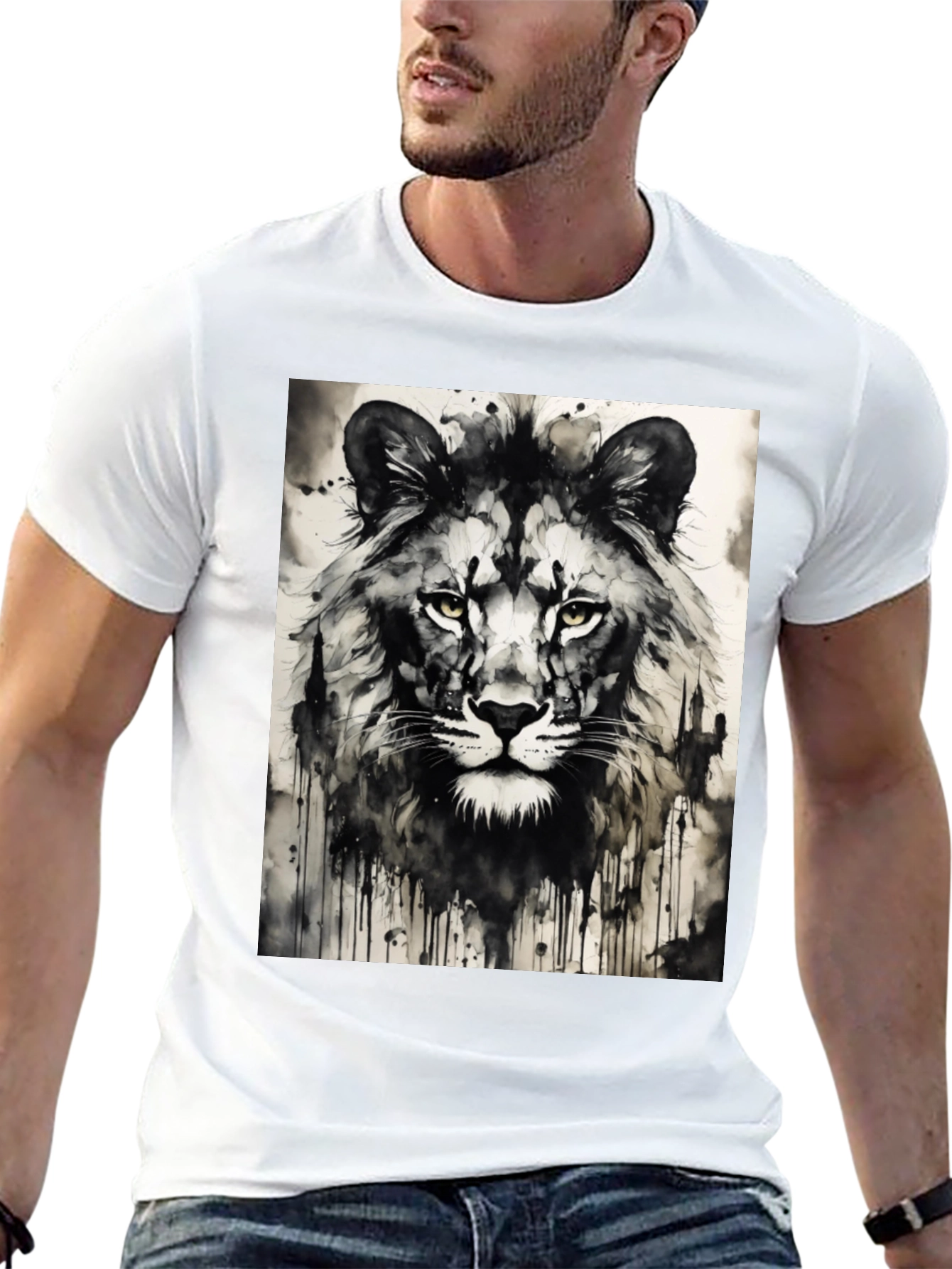 Lion Art Black T-Shirt
