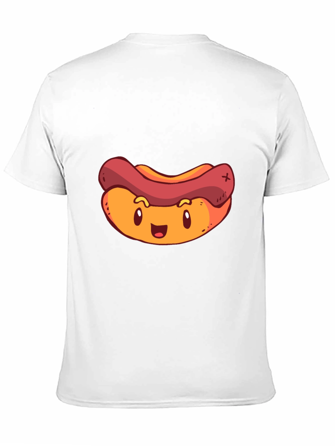 Cartoon Hotdog Graphic T-Shirt - Black