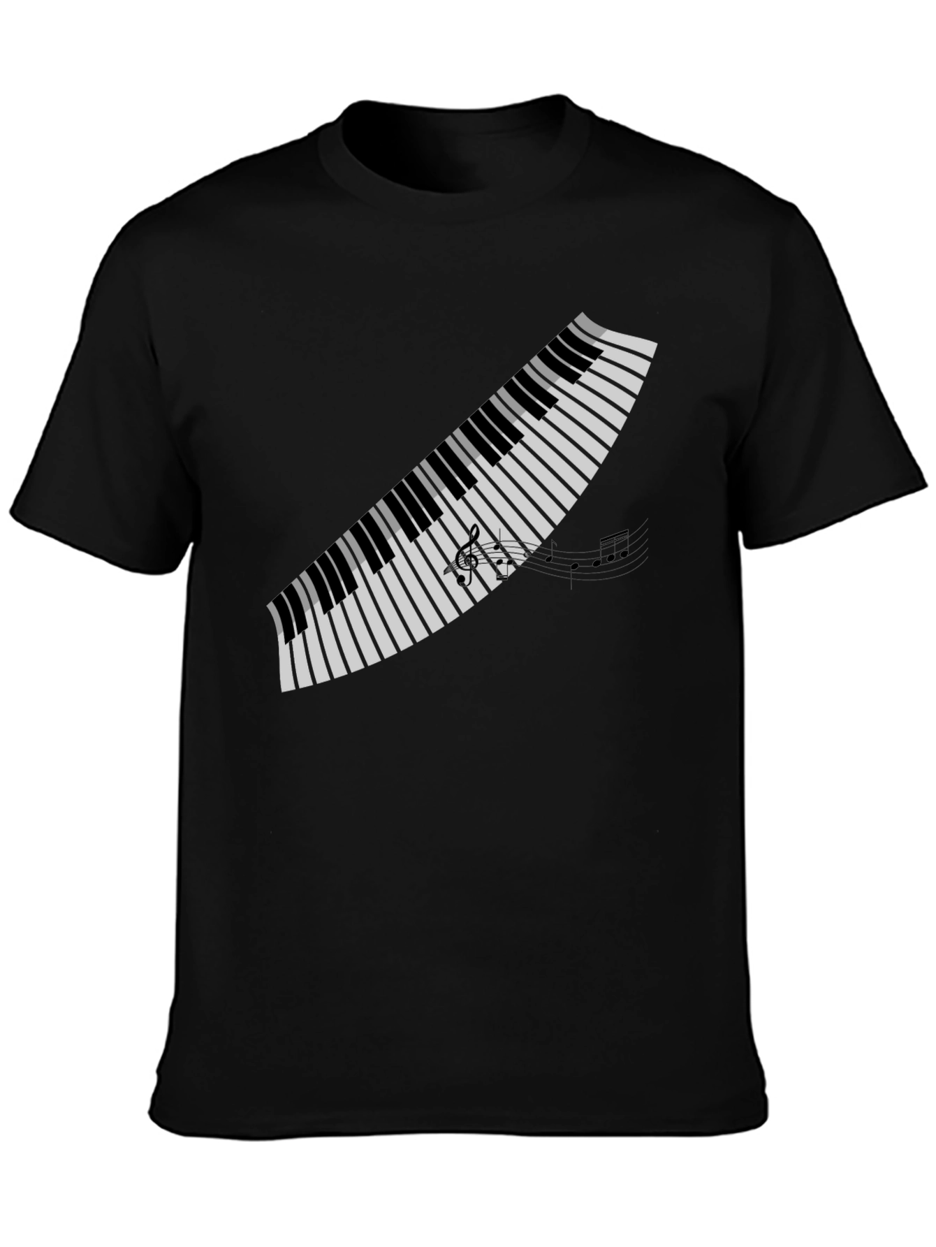 Piano Keys Graphic Tee - Musicians Black T-Shirt