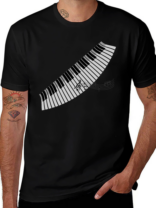 Piano Keys Graphic Tee - Musicians Black T-Shirt