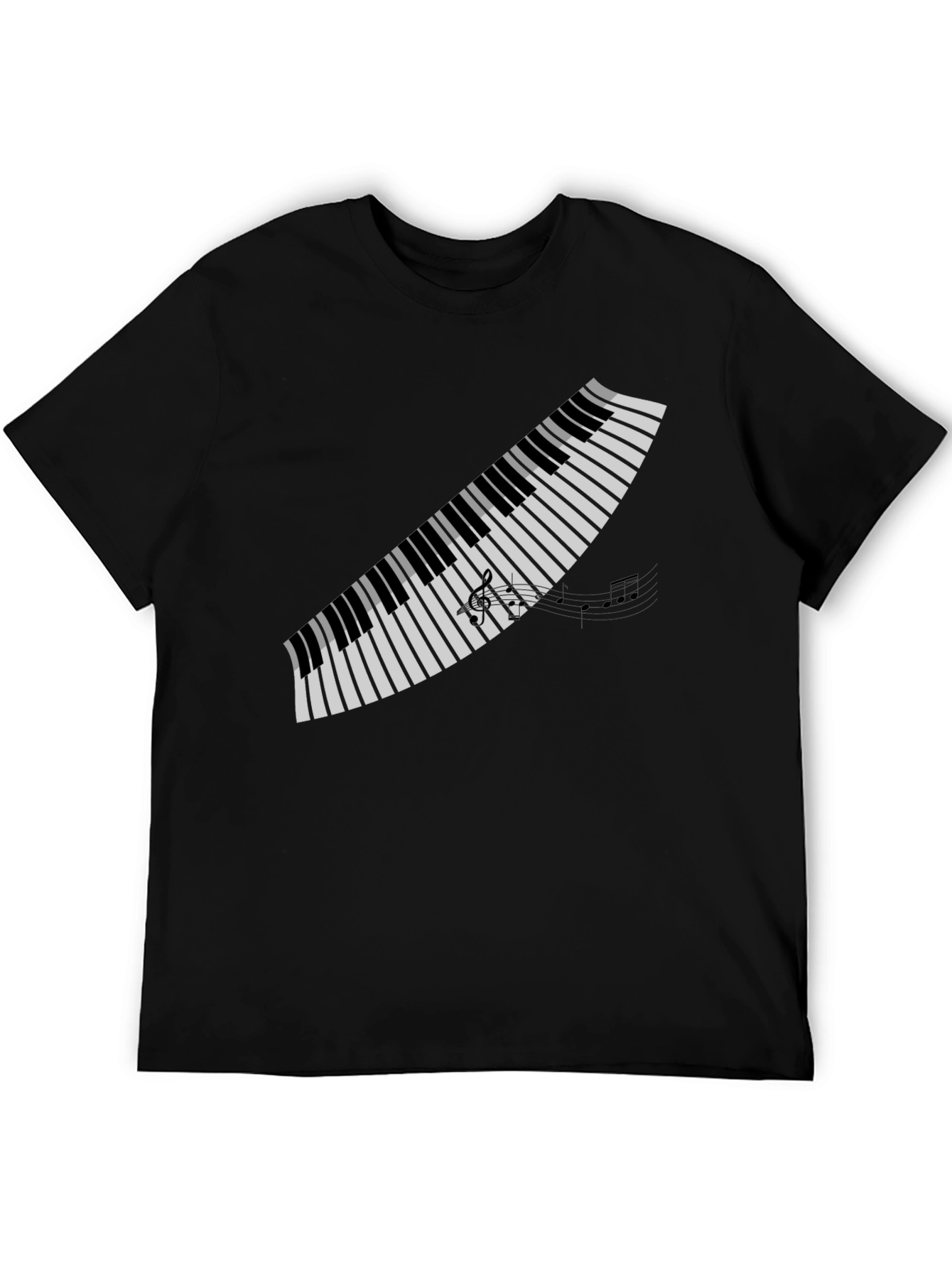 Piano Keys Graphic Tee - Musicians Black T-Shirt