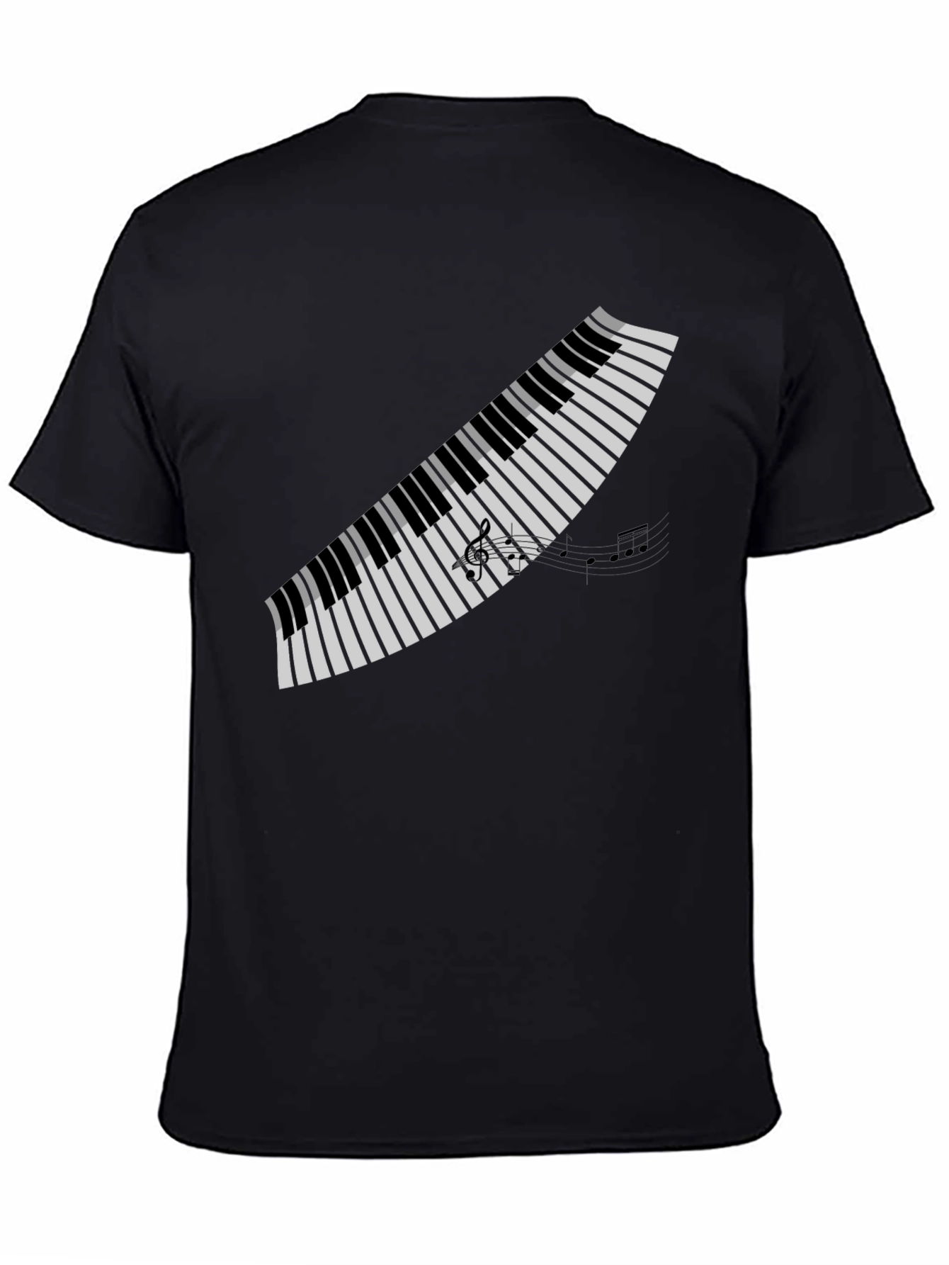 Piano Keys Graphic Tee - Musicians Black T-Shirt