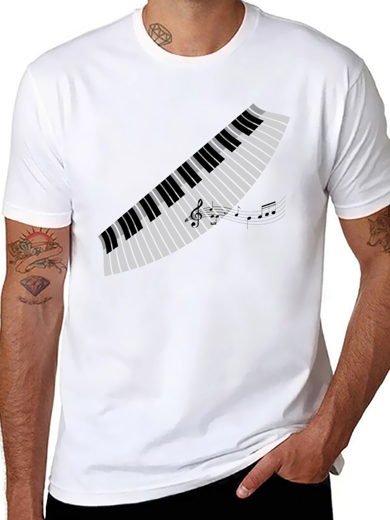 Piano Keys Graphic Tee - Musicians Black T-Shirt