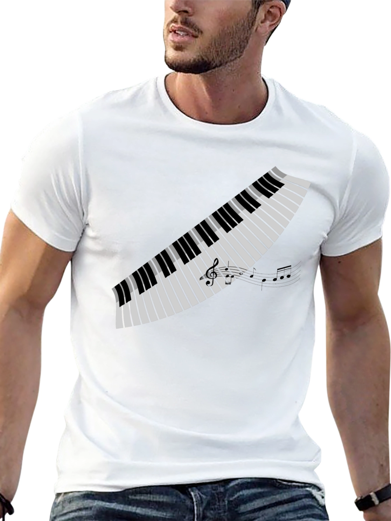 Piano Keys Graphic Tee - Musicians Black T-Shirt