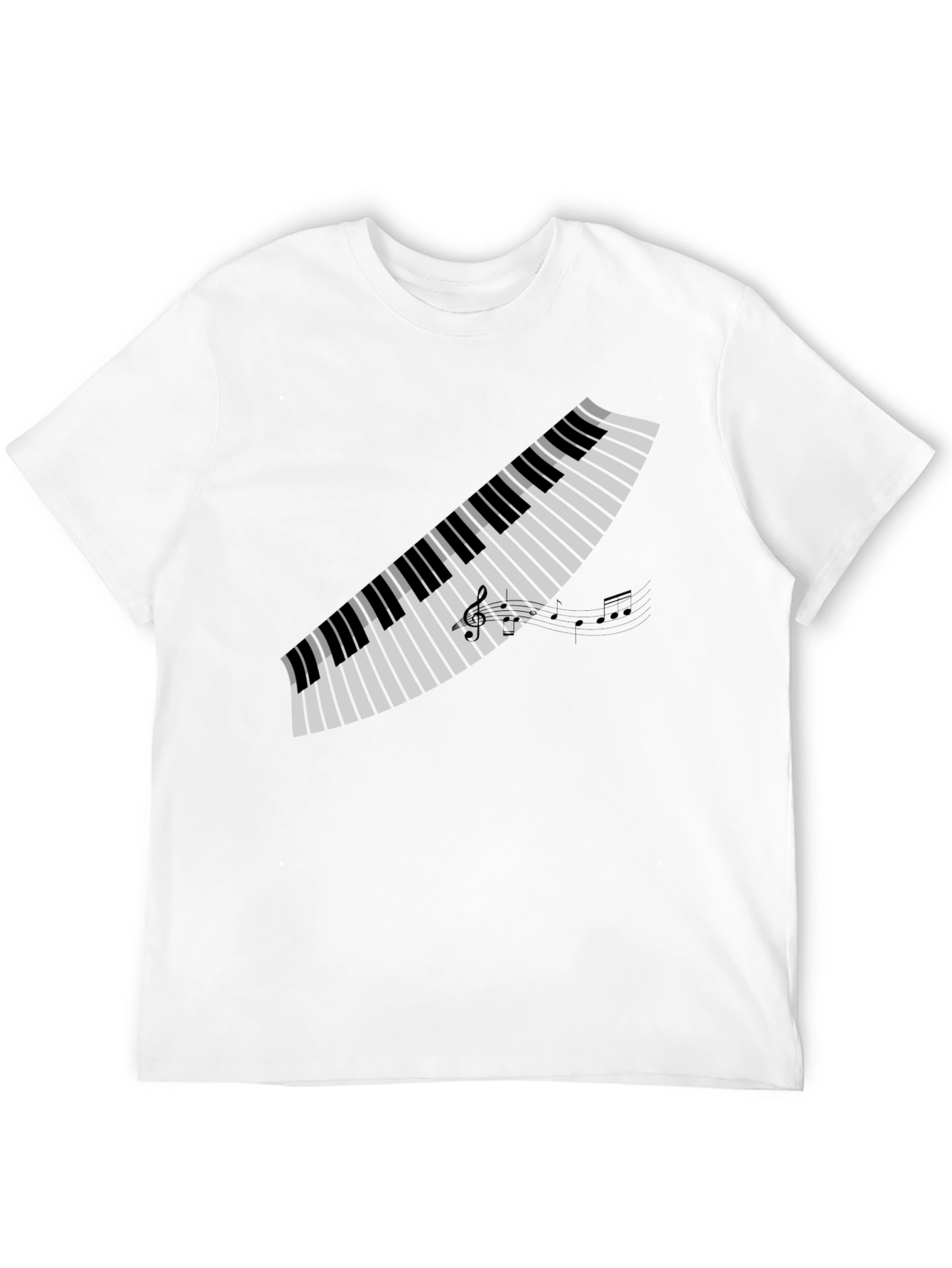 Piano Keys Graphic Tee - Musicians Black T-Shirt