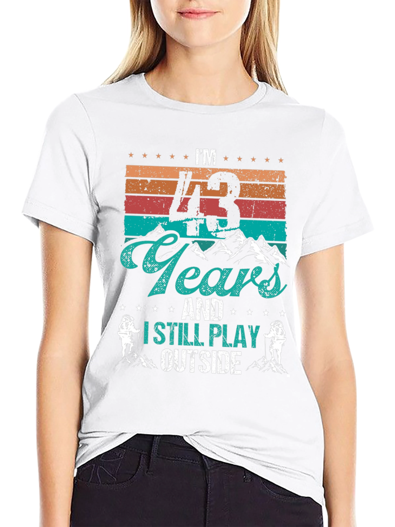 43 Years & Still Play Outside Black T-Shirt