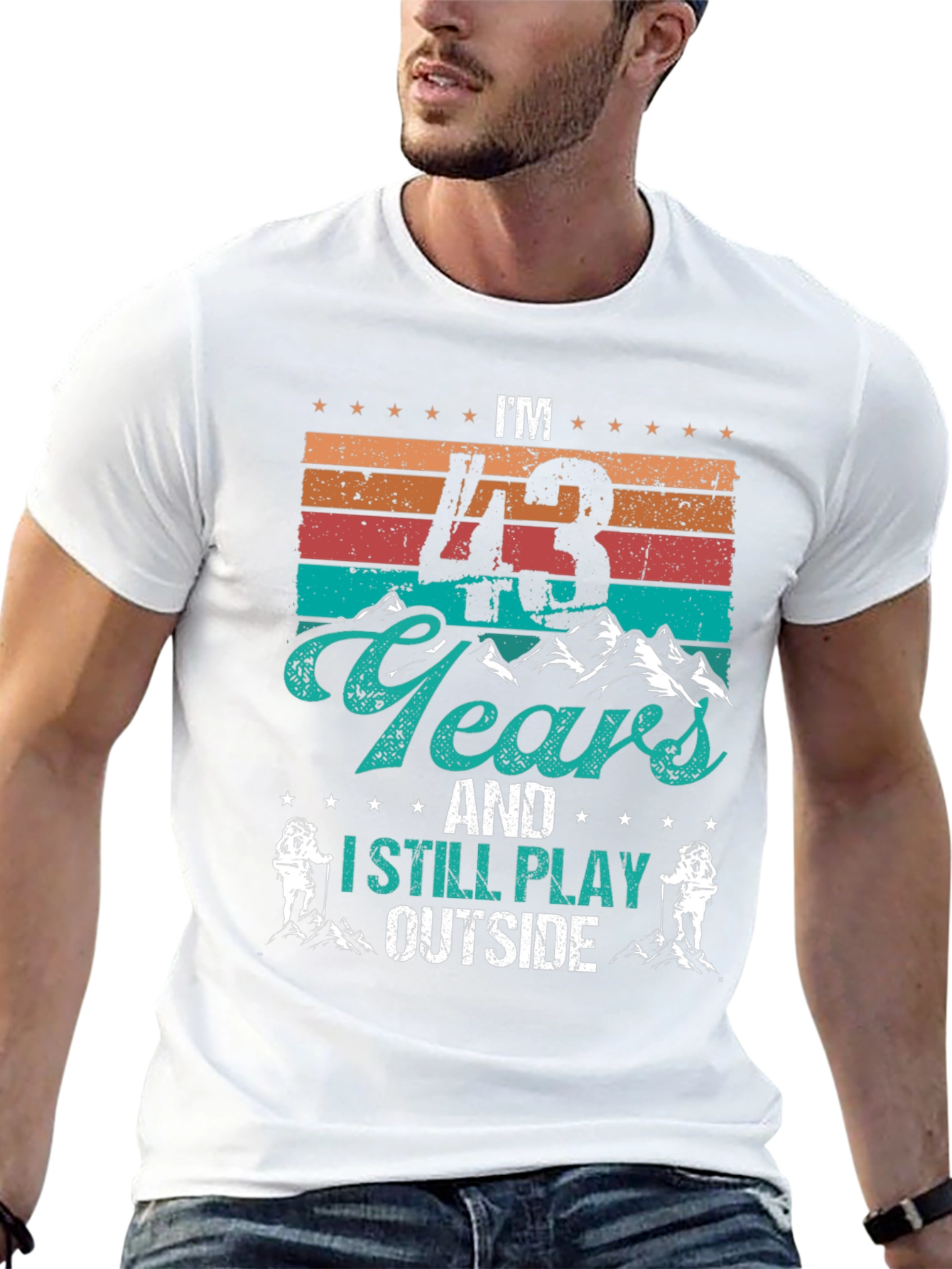 43 Years & Still Play Outside Black T-Shirt
