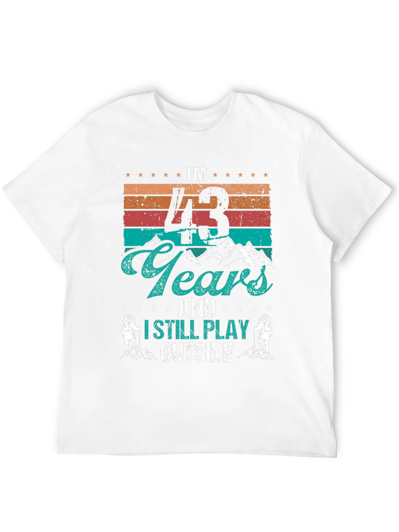 43 Years & Still Play Outside Black T-Shirt