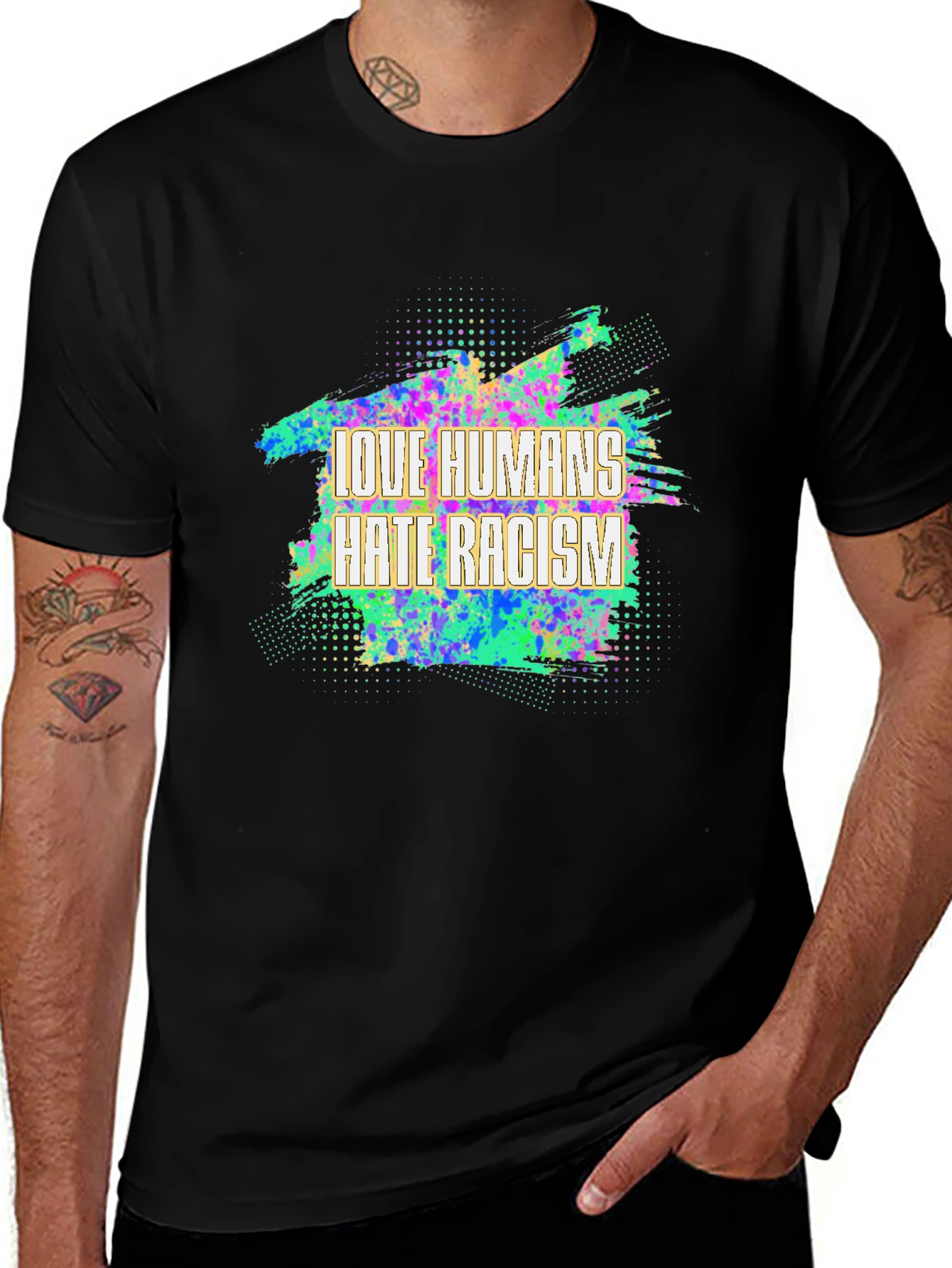Love Humans Hate Racism Graphic T-Shirt