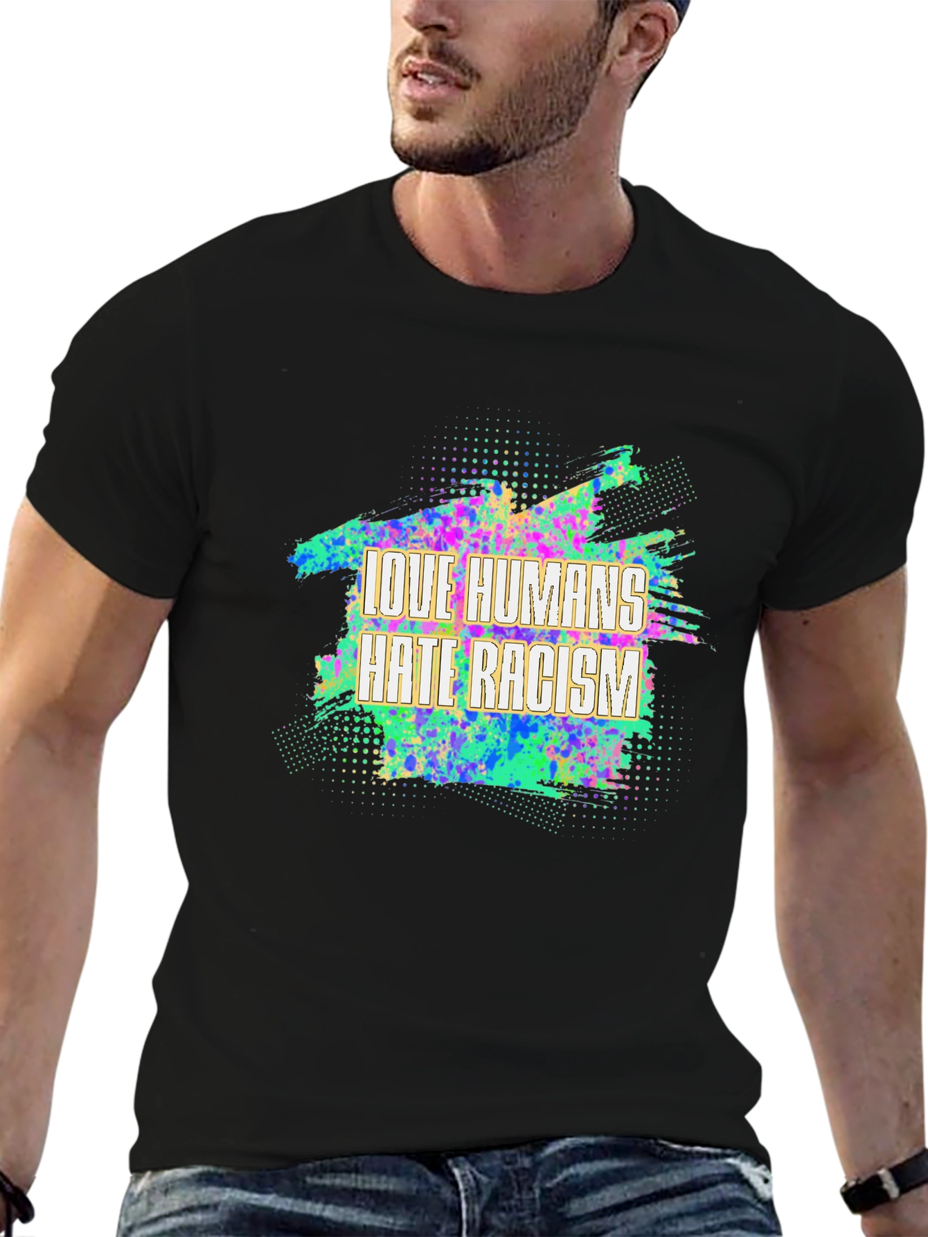 Love Humans Hate Racism Graphic T-Shirt