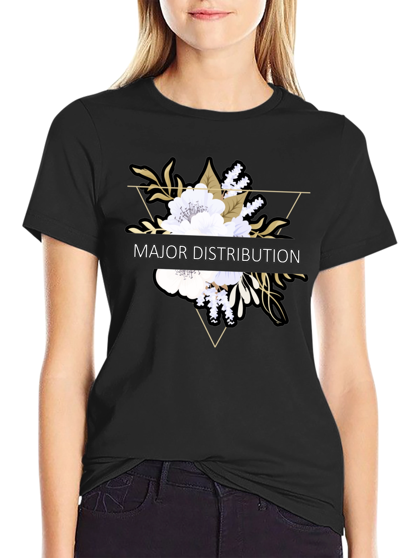 Major Distribution Floral Graphic Tee - Black