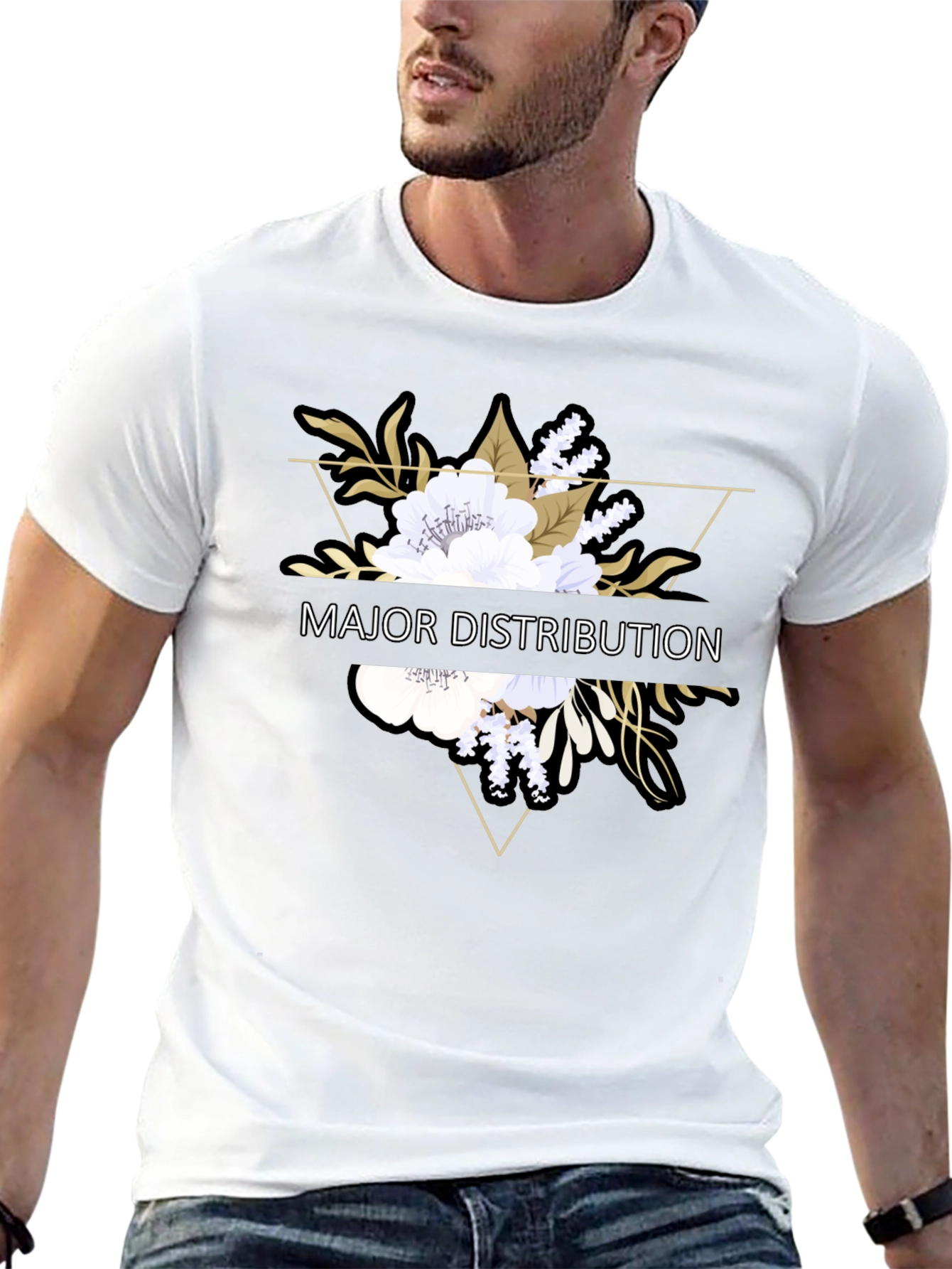 Major Distribution Floral Graphic Tee - Black
